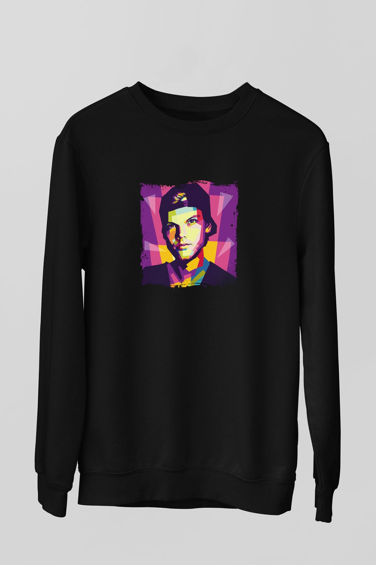 Avicii Baskılı Unisex Siyah Sweatshirt