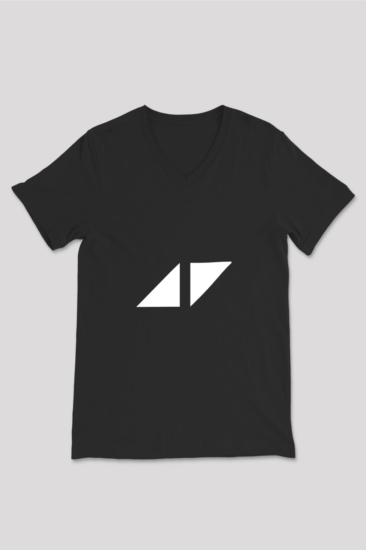 Avicii Baskılı Unisex Siyah V Yaka Tişört
