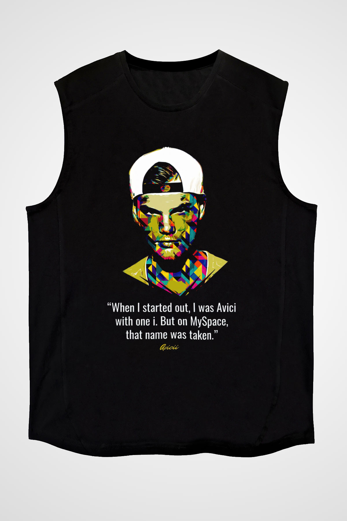 Avicii Siyah Unisex Kolsuz Tişört