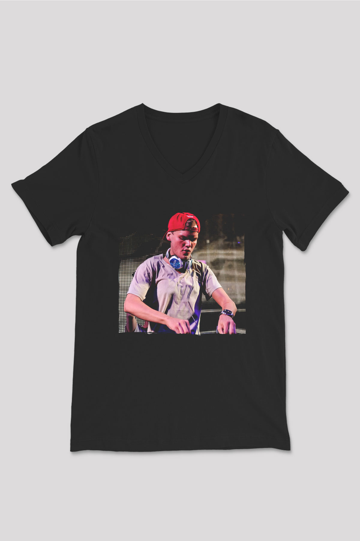Avicii Siyah Unisex V Yaka Tişört
