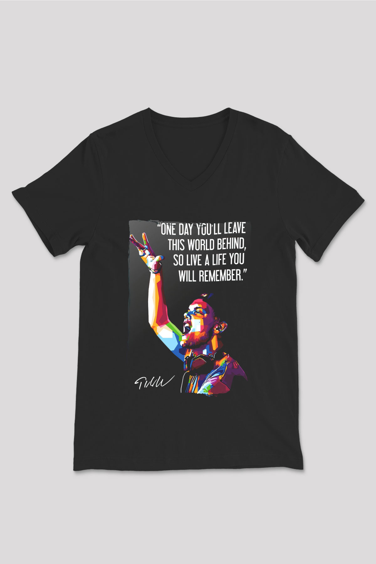 Avicii Siyah Unisex V Yaka Tişört