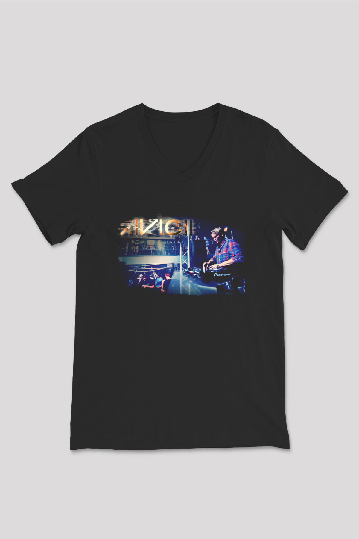 Avicii Siyah Unisex V Yaka Tişört