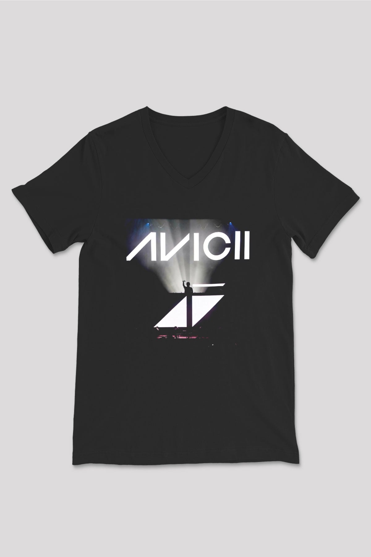 Avicii Siyah Unisex V Yaka Tişört