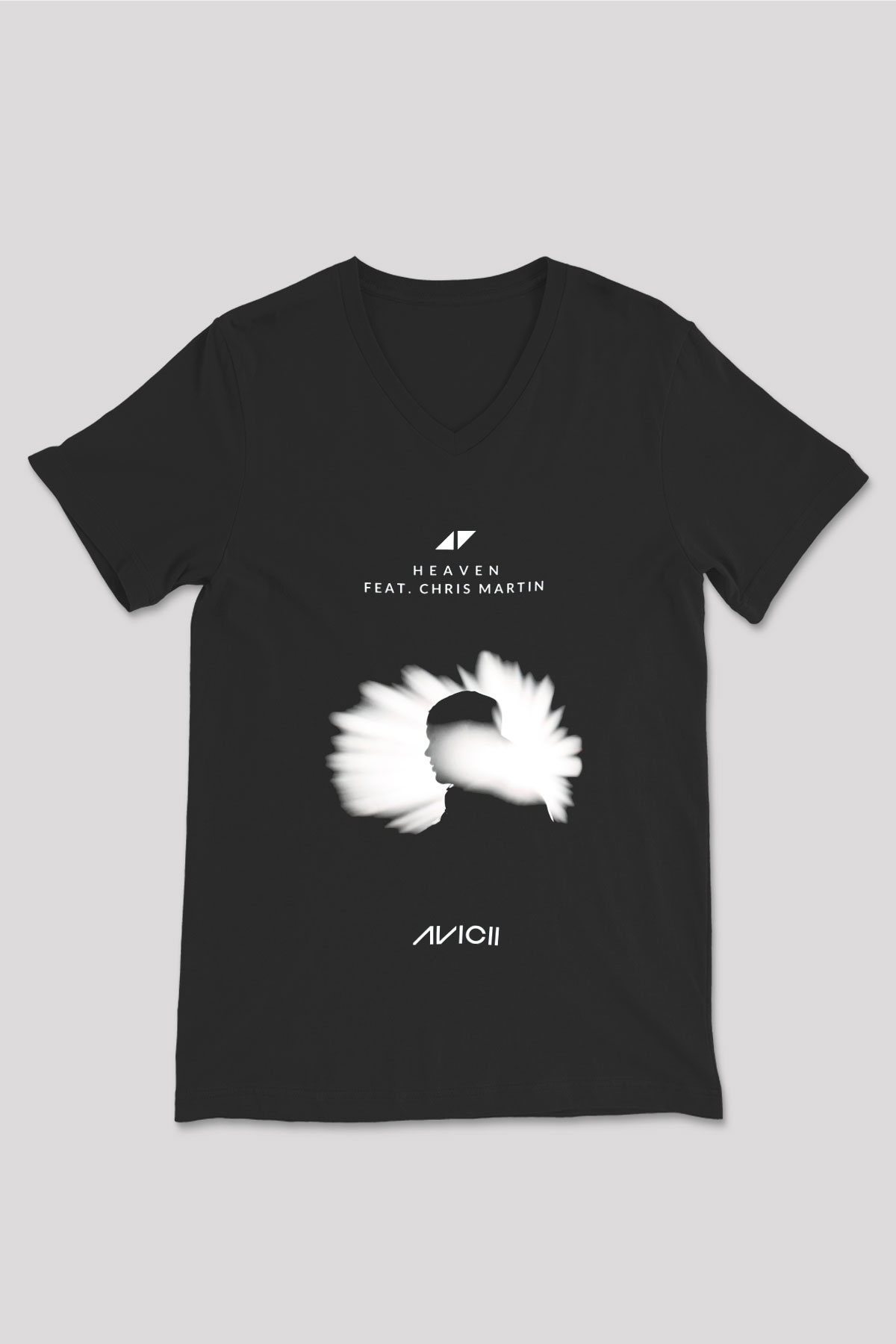 Avicii Siyah Unisex V Yaka Tişört T-Shirt
