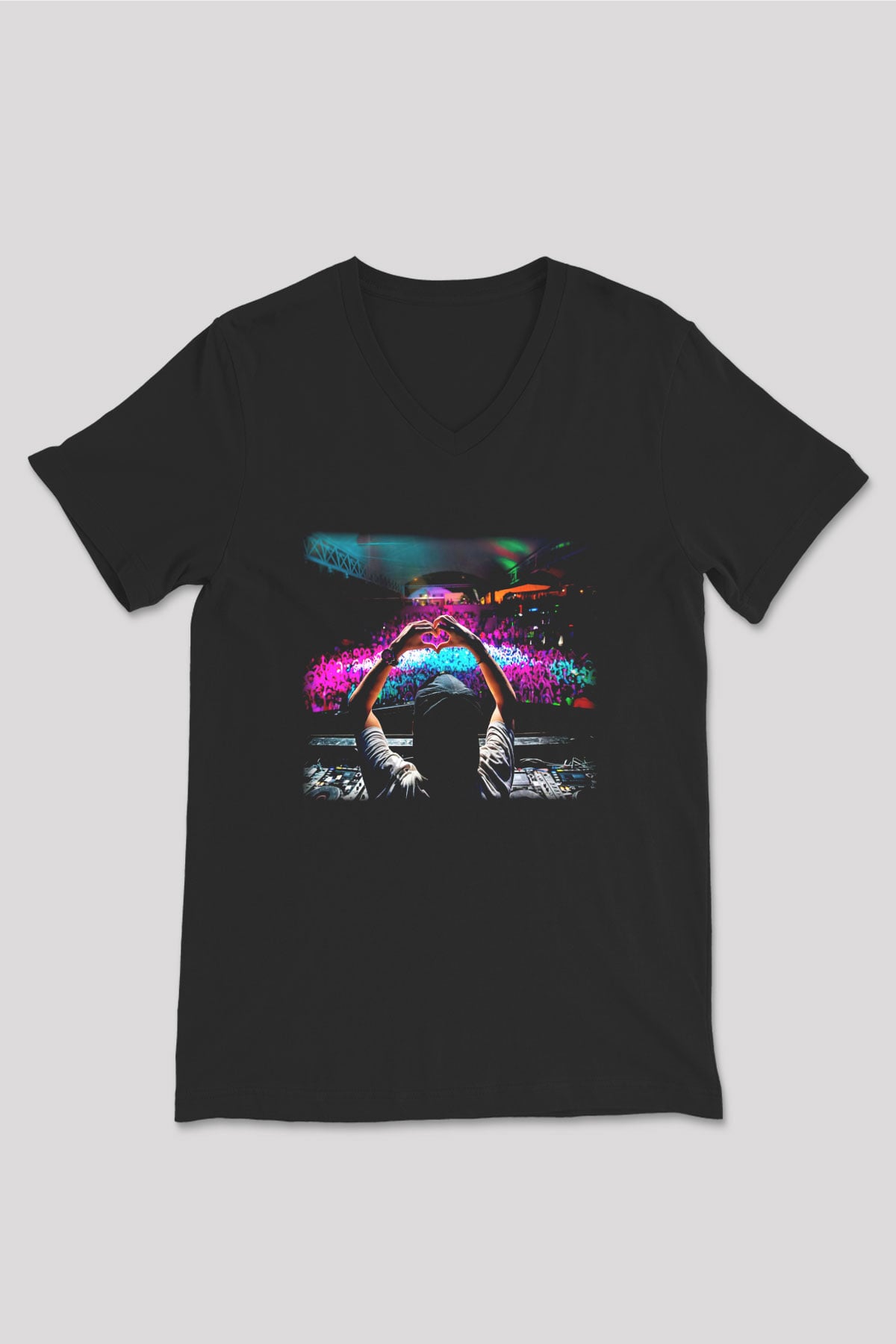 Avicii Siyah Unisex V Yaka Tişört T-Shirt