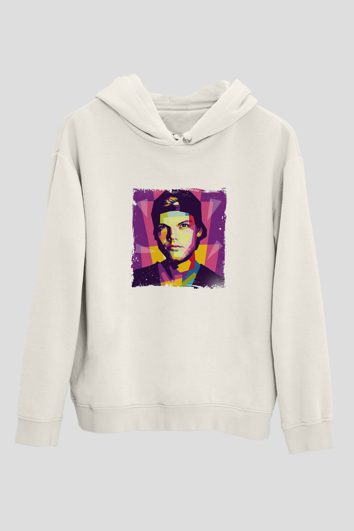AviciiBaskılı Beyaz Hoodie