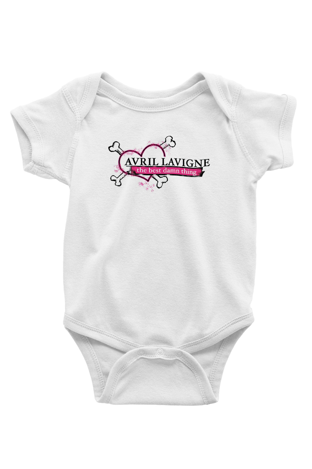 Avril Lavigne Baskılı Beyaz Unisex Bebek Body - Zıbın