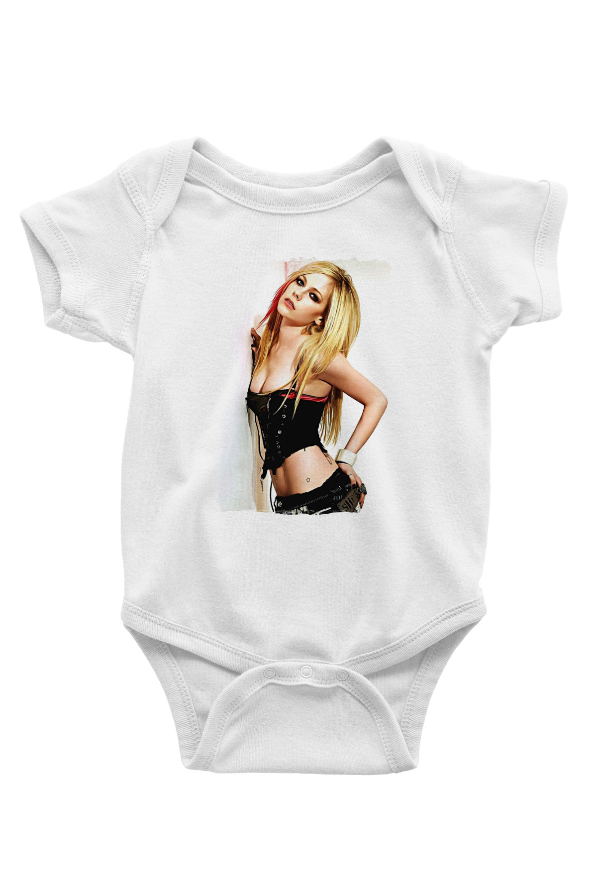 Avril Lavigne Beyaz Bebek Body - Zıbın