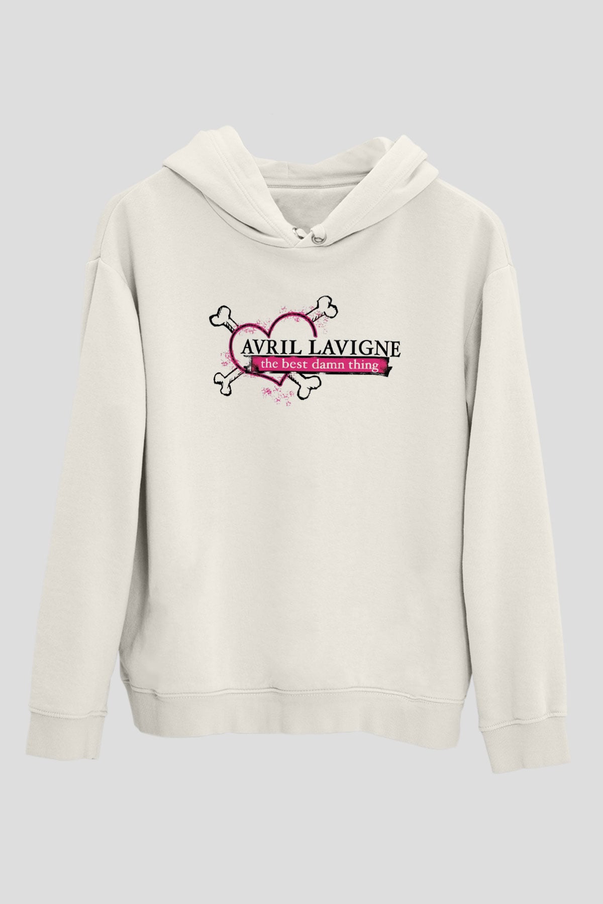 Avril Lavigne Beyaz Unisex Kapşonlu Sweatshirt