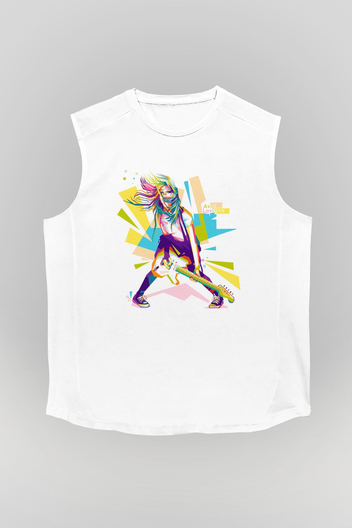 Avril Lavigne Beyaz Unisex Kolsuz Tişört