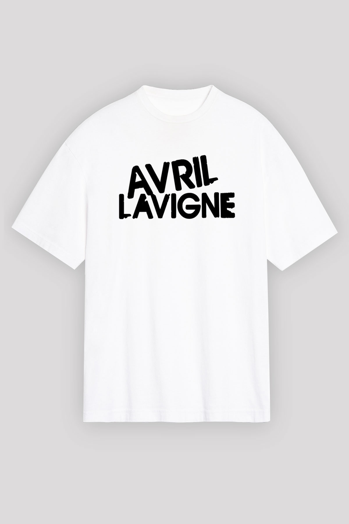 Avril Lavigne Beyaz Unisex Oversize Tişört T-Shirt
