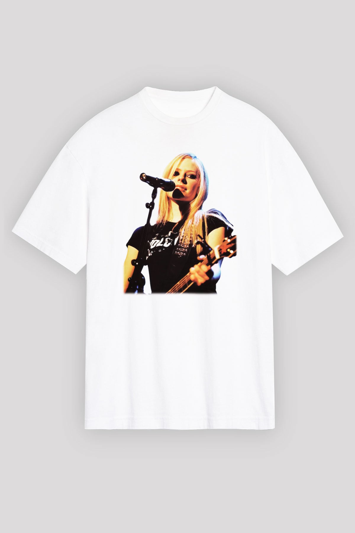 Avril Lavigne Beyaz Unisex Oversize Tişört T-Shirt