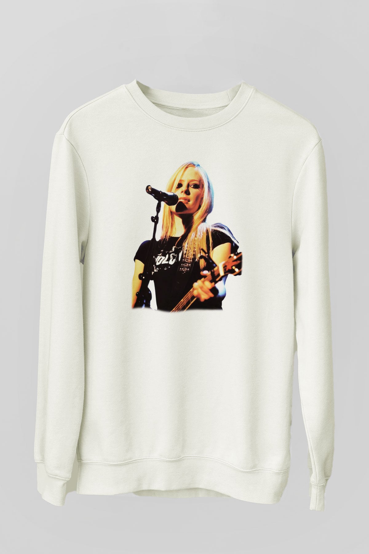 Avril Lavigne Beyaz Unisex Sweatshirt