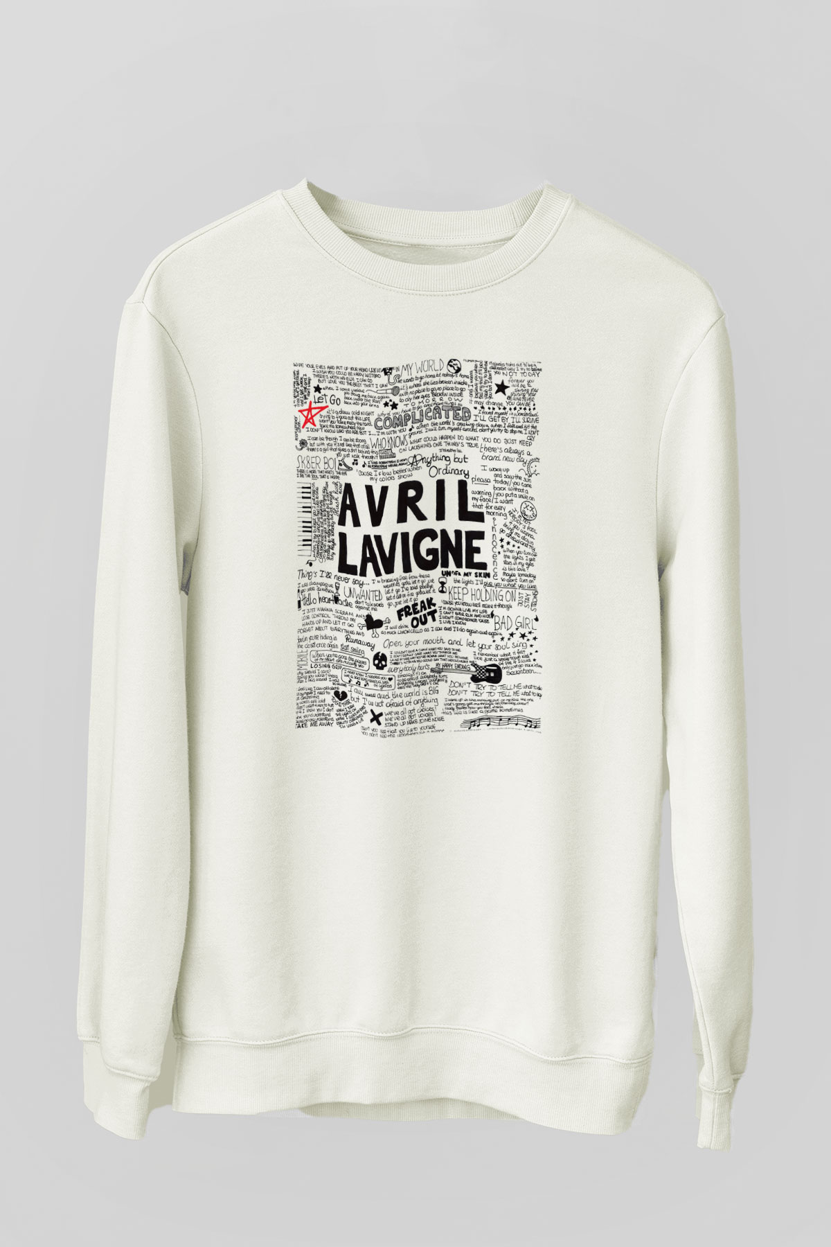 Avril Lavigne Beyaz Unisex Sweatshirt