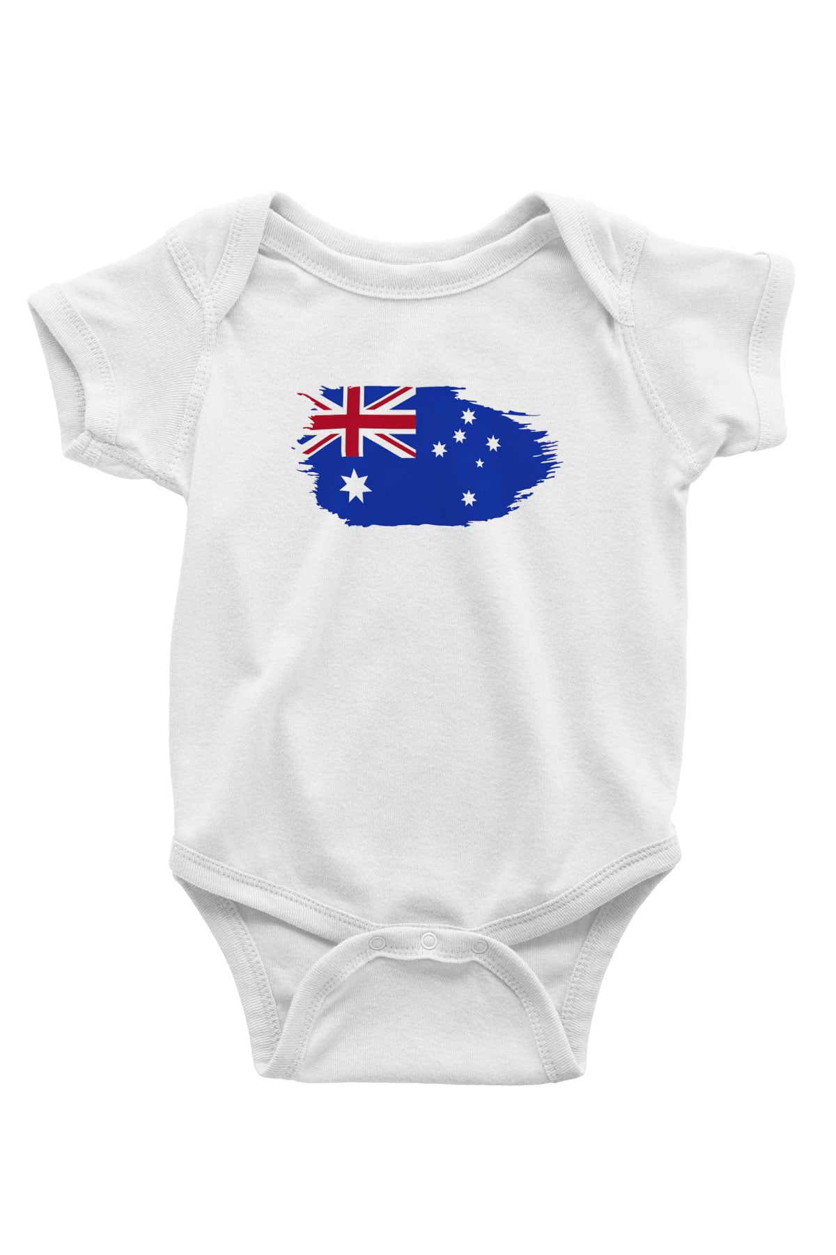 Avustralya Baskılı Beyaz Unisex Bebek Body - Zıbın