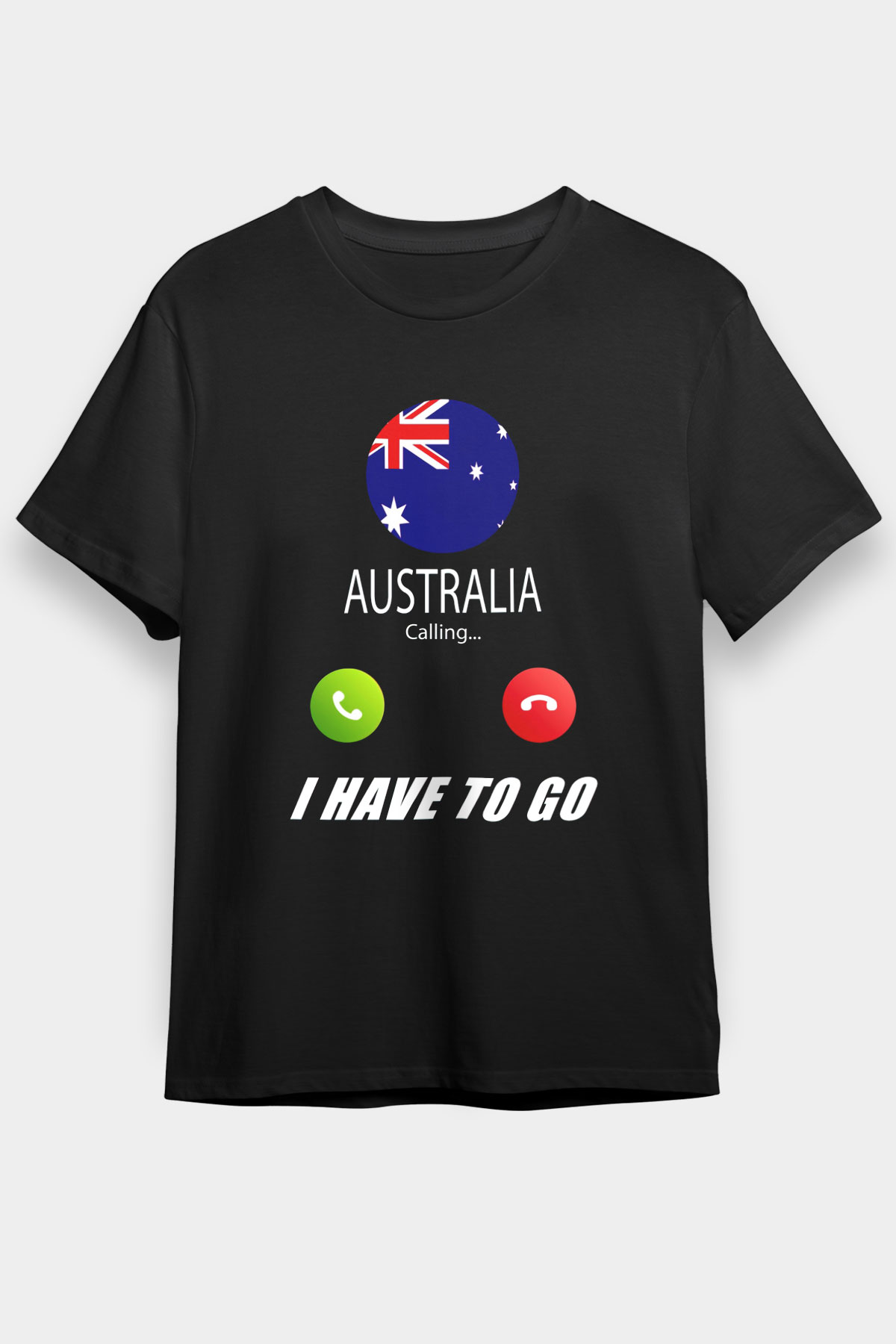 Avustralya Siyah Unisex Tişört T-Shirt - TişörtFabrikası