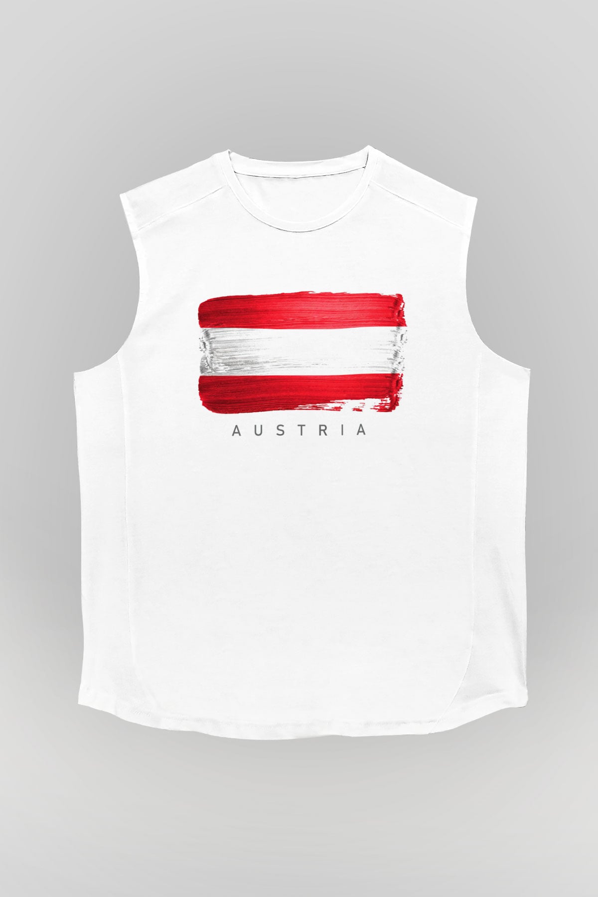 Avusturya Beyaz Unisex Kolsuz Tişört