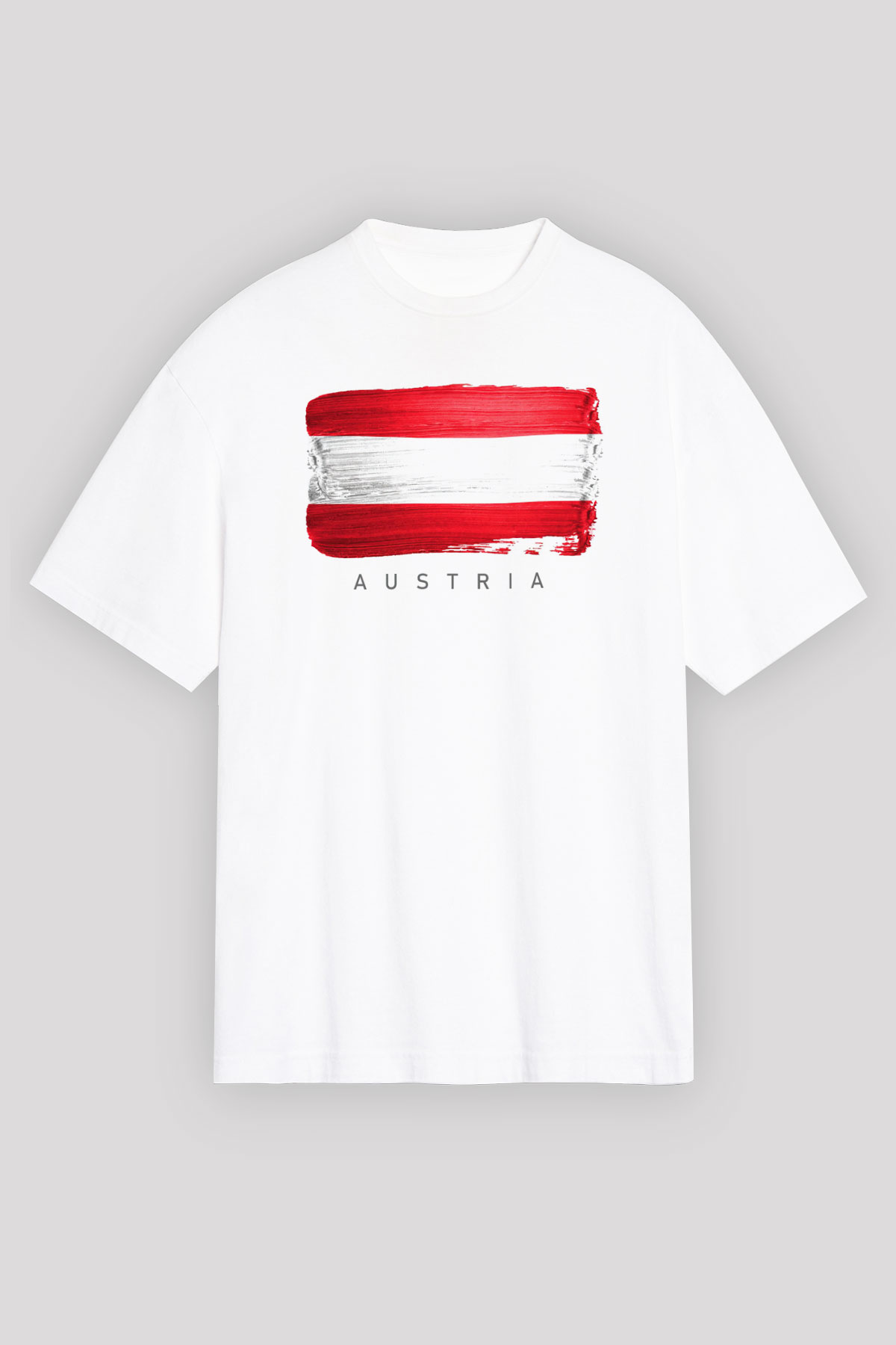 Avusturya Beyaz Unisex Tişört T-Shirt - TişörtFabrikası