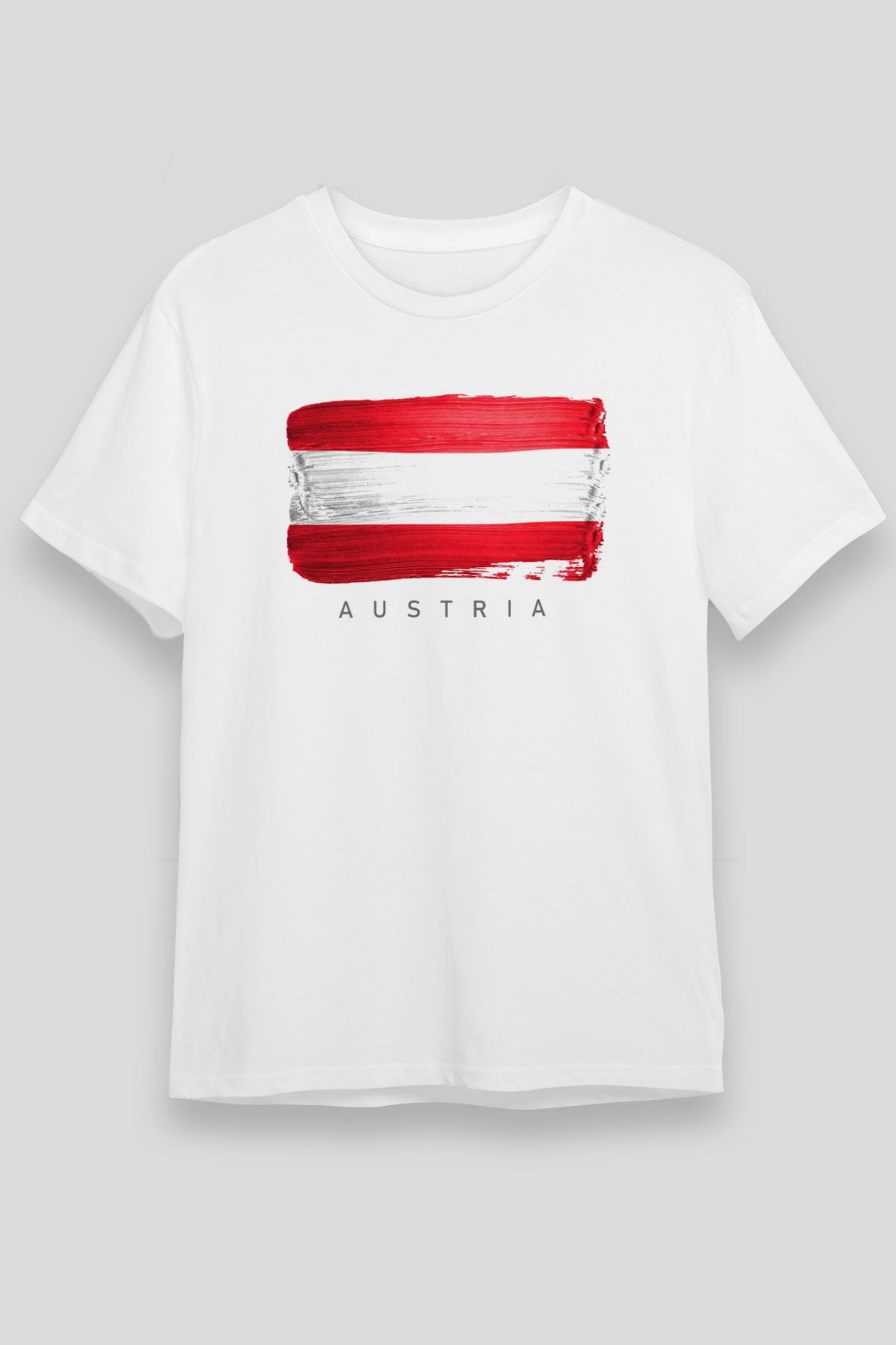 Avusturya Beyaz Unisex Tişört T-Shirt - TişörtFabrikası