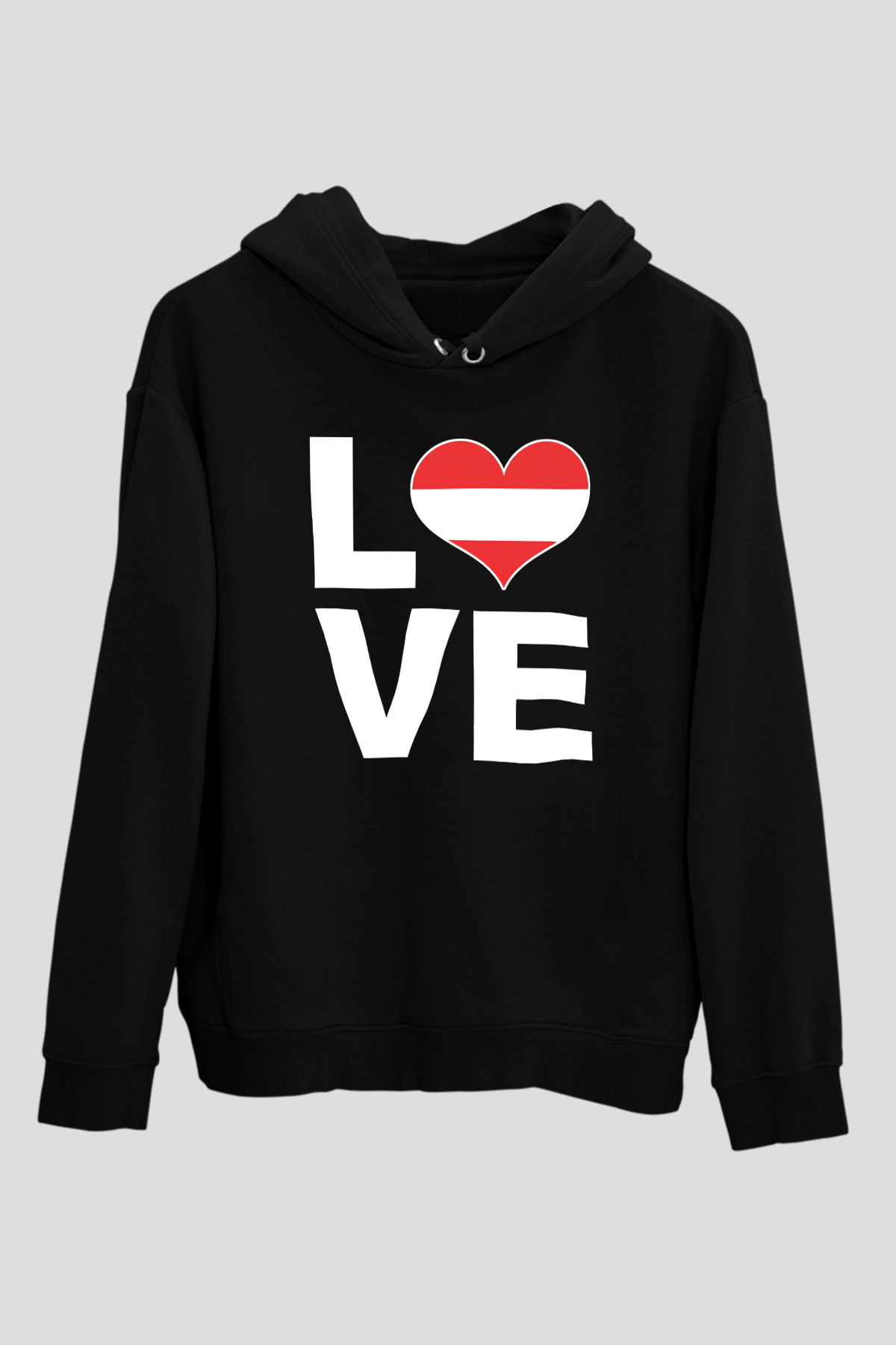 Avusturya Siyah Unisex Hoodie