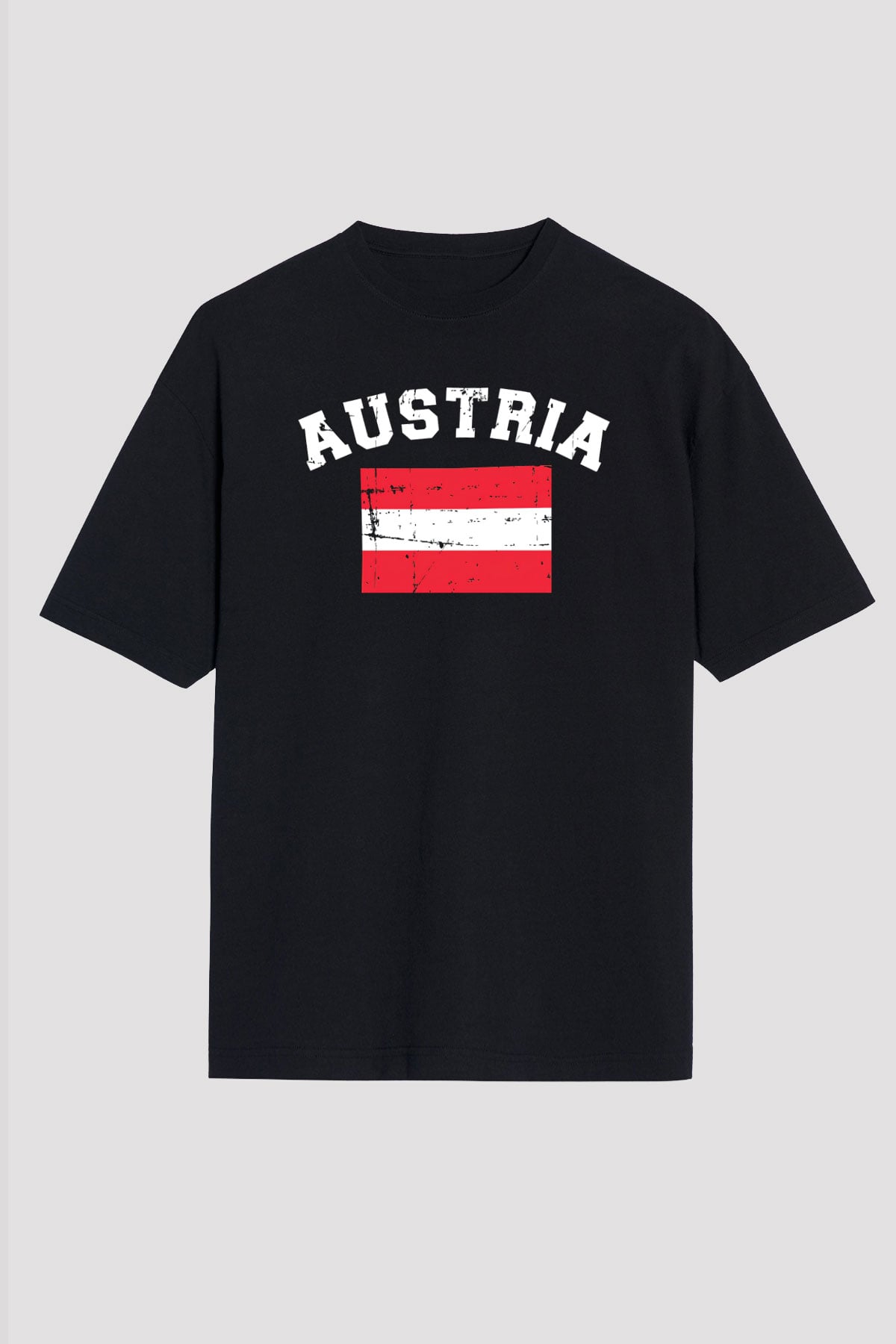 Avusturya Siyah Unisex Tişört T-Shirt - TişörtFabrikası