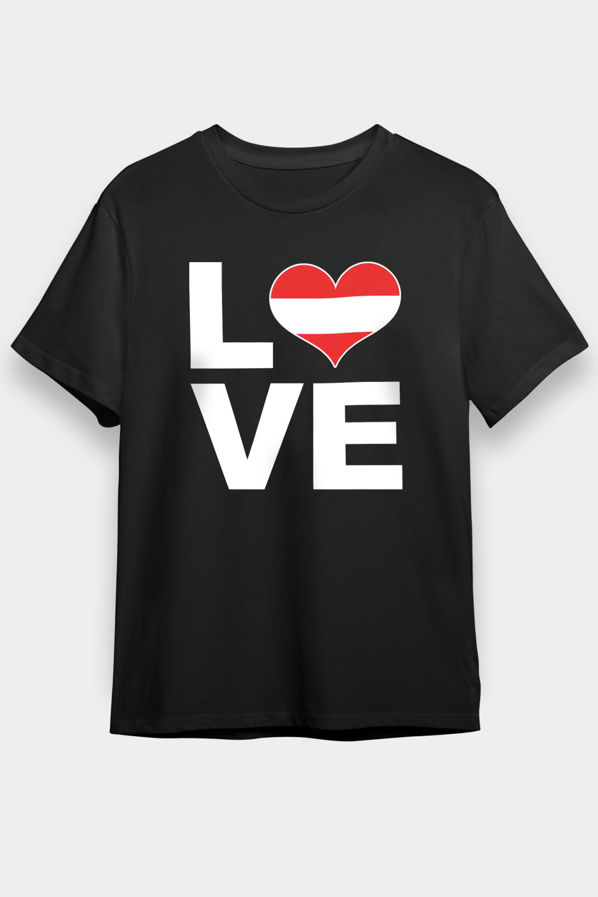 Avusturya Siyah Unisex Tişört T-Shirt - TişörtFabrikası