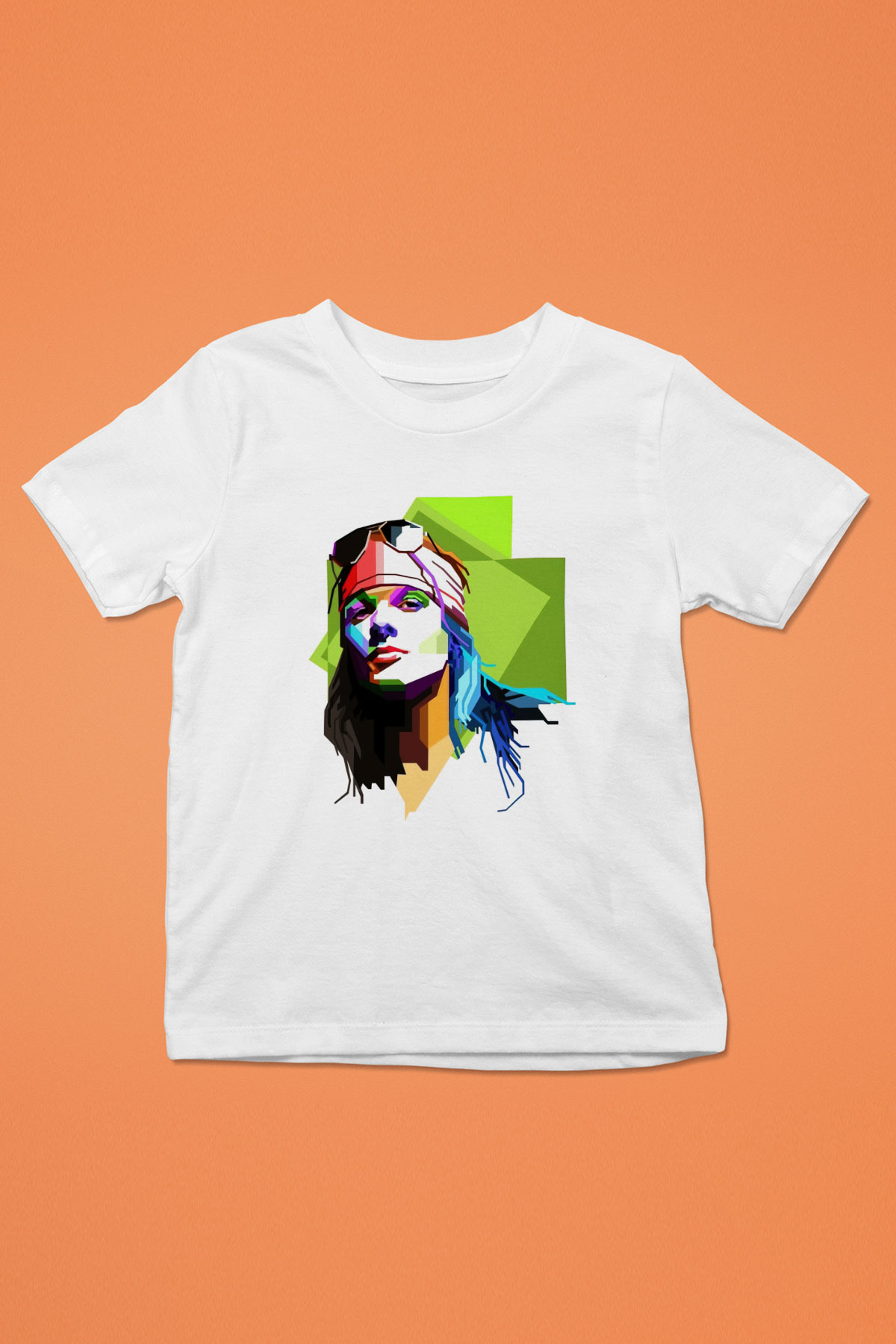 Axl Rose Baskılı Beyaz Unisex Çocuk Tişört