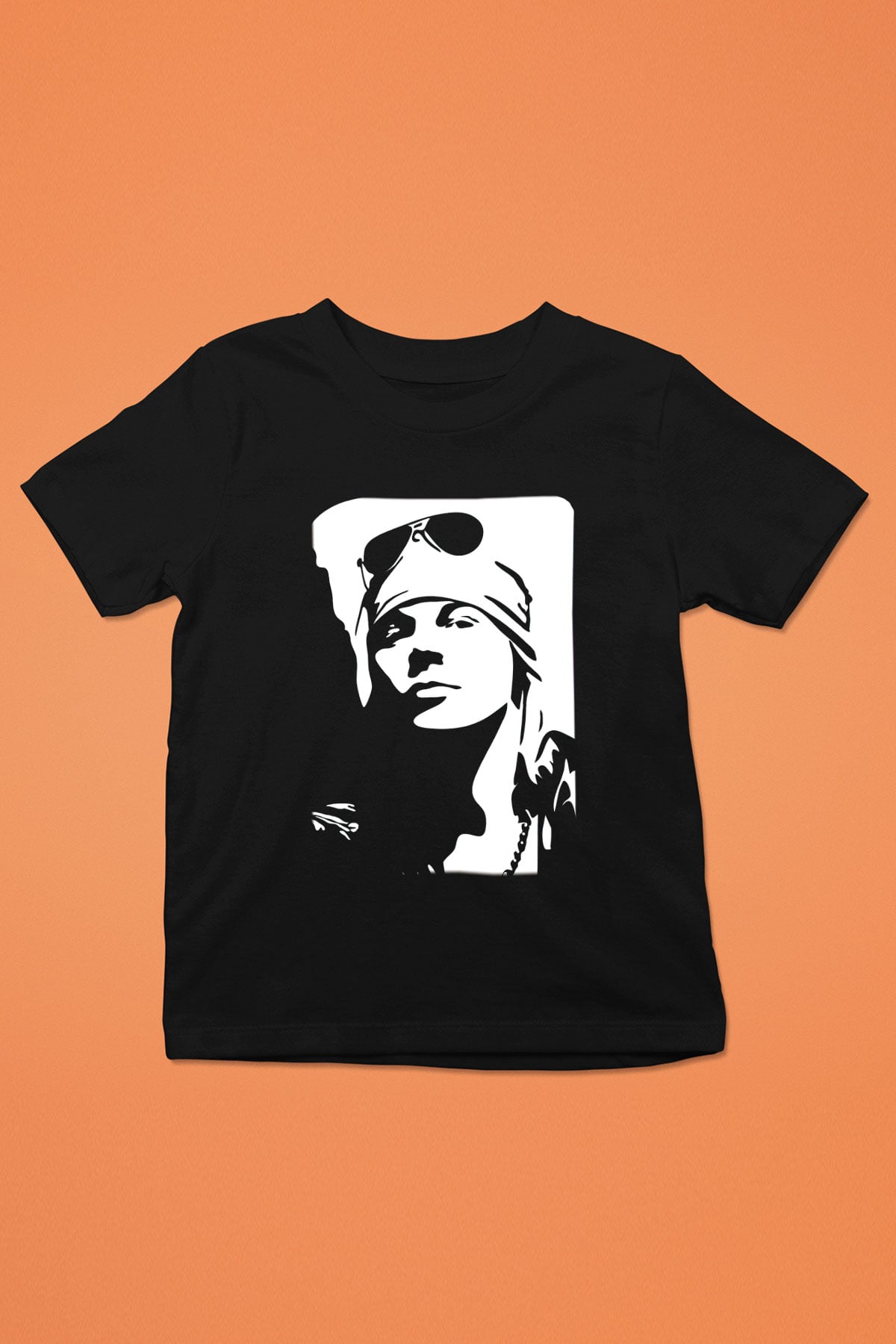 Axl Rose Baskılı Siyah Unisex Çocuk Tişört