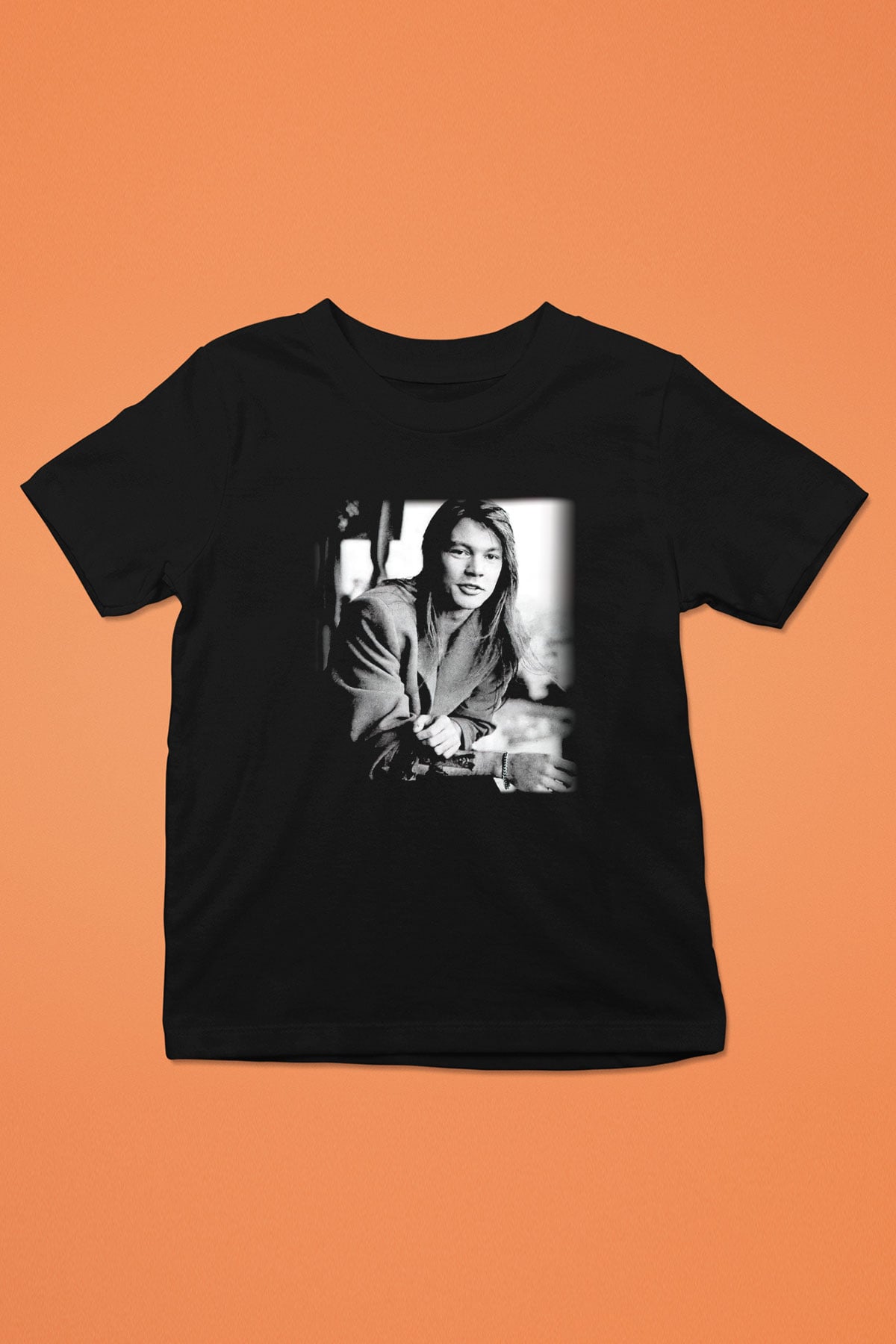 Axl Rose Baskılı Siyah Unisex Çocuk Tişört