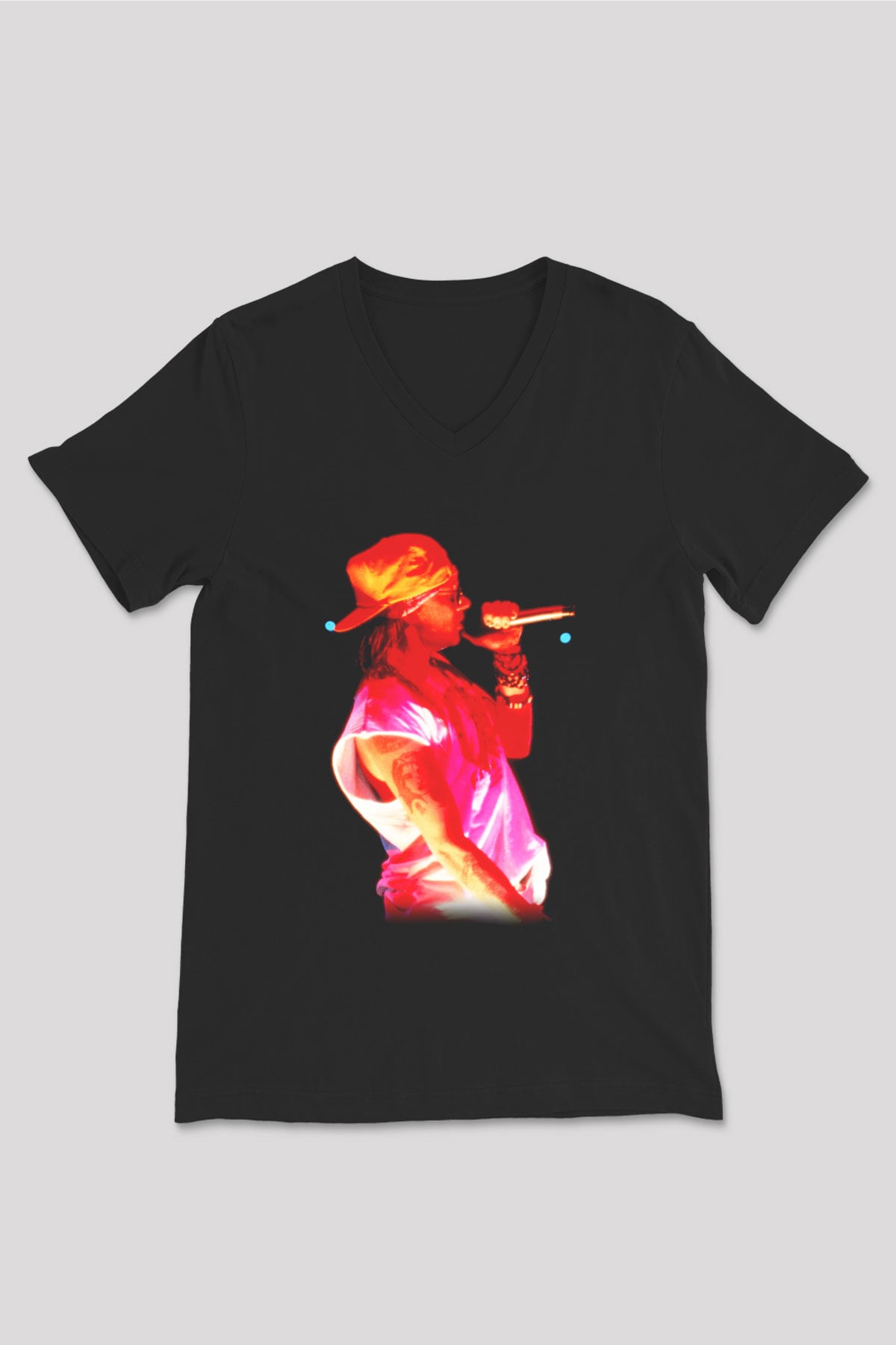 Axl Rose Siyah Unisex V Yaka Tişört T-Shirt