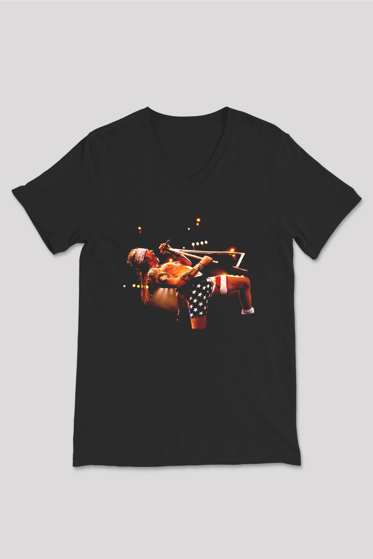 Axl Rose Siyah Unisex V Yaka Tişört T-Shirt