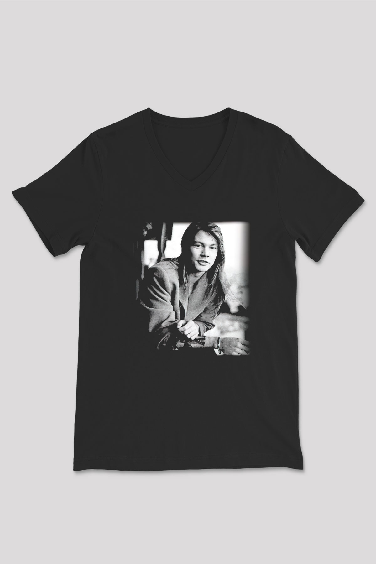 Axl Rose Siyah Unisex V Yaka Tişört T-Shirt