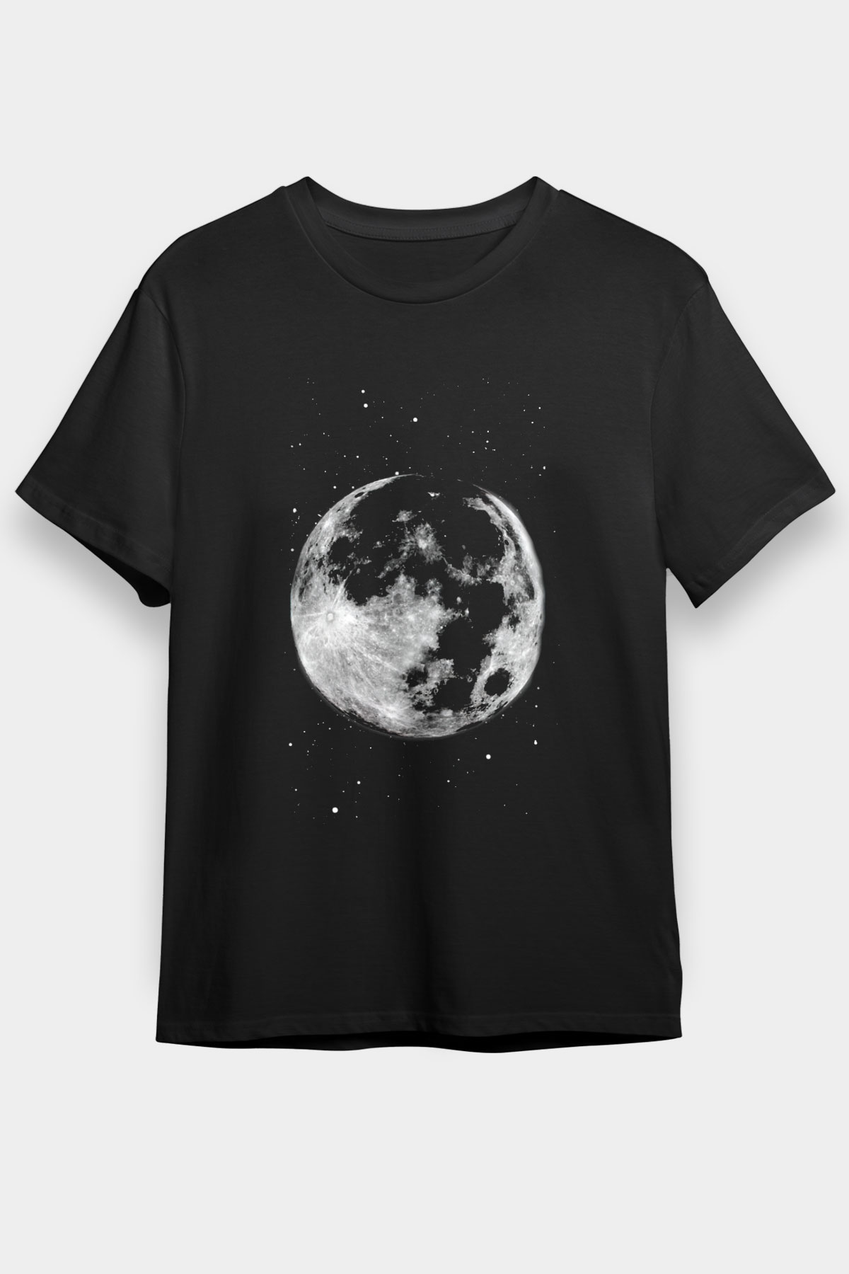 Ay Siyah Unisex Tişört T-Shirt - TişörtFabrikası