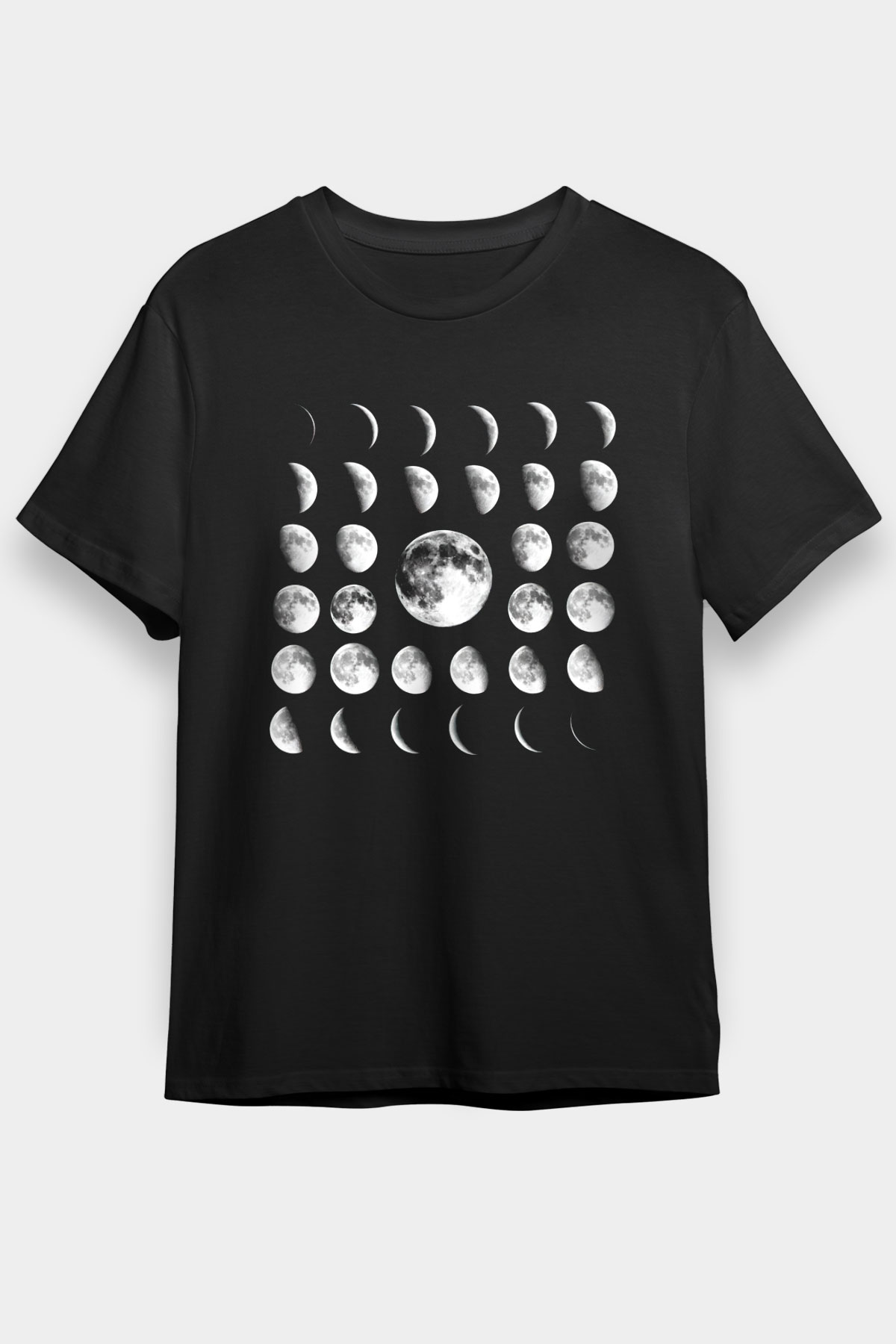 Ay Siyah Unisex Tişört T-Shirt - TişörtFabrikası