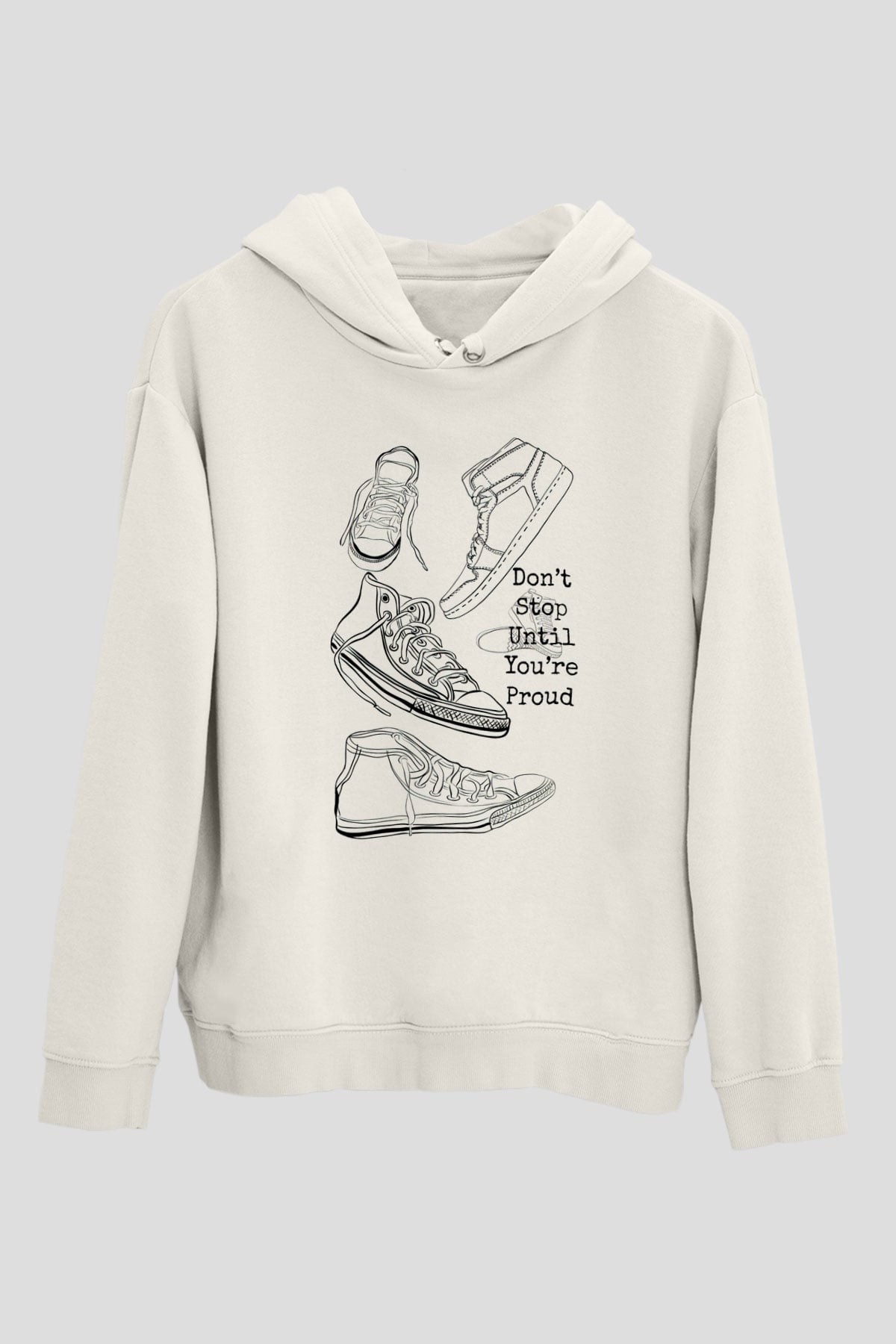Ayakkabıcı Beyaz Unisex Kapüşonlu Sweatshirt