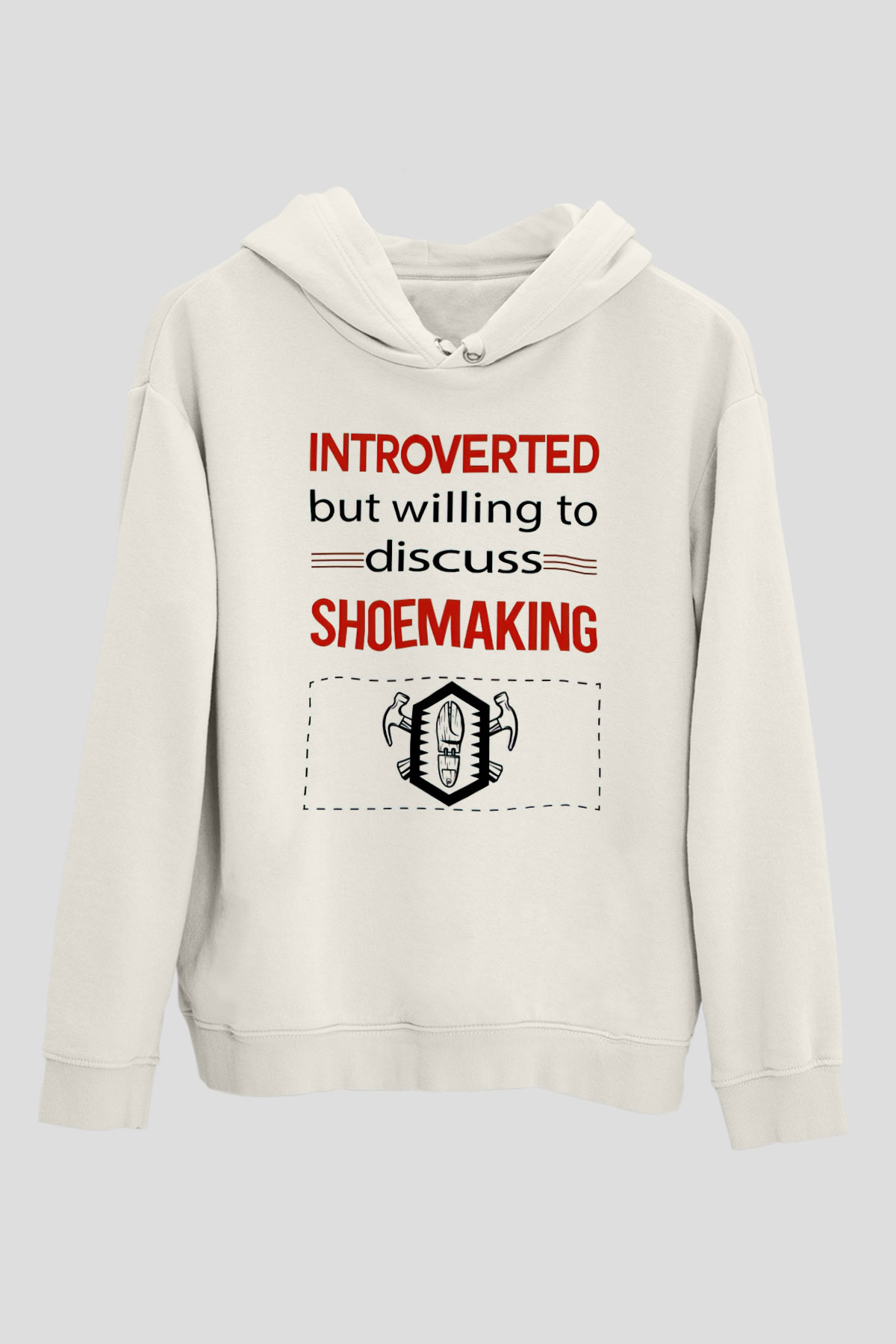 Ayakkabıcı Beyaz Unisex Kapüşonlu Sweatshirt