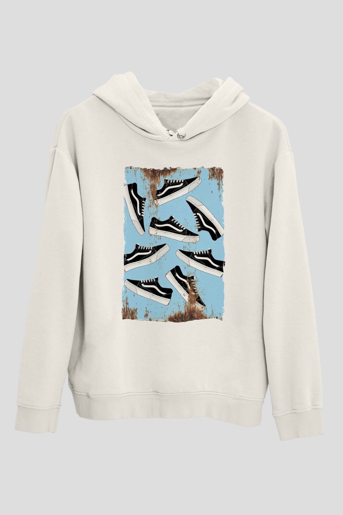 Ayakkabıcı Beyaz Unisex Kapüşonlu Sweatshirt