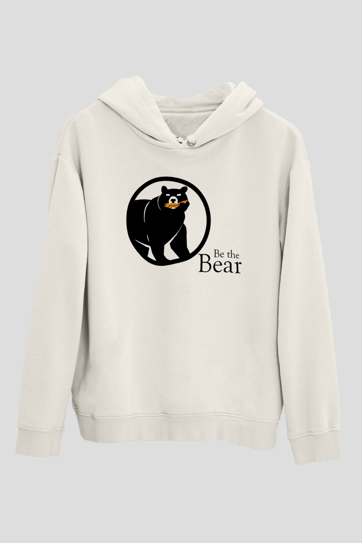 Ayı Beyaz Unisex Kapşonlu Sweatshirt