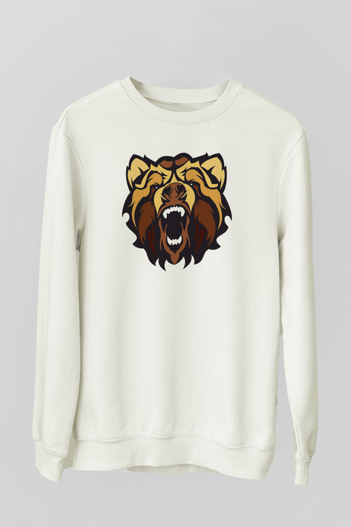 Ayı Beyaz Unisex Sweatshirt