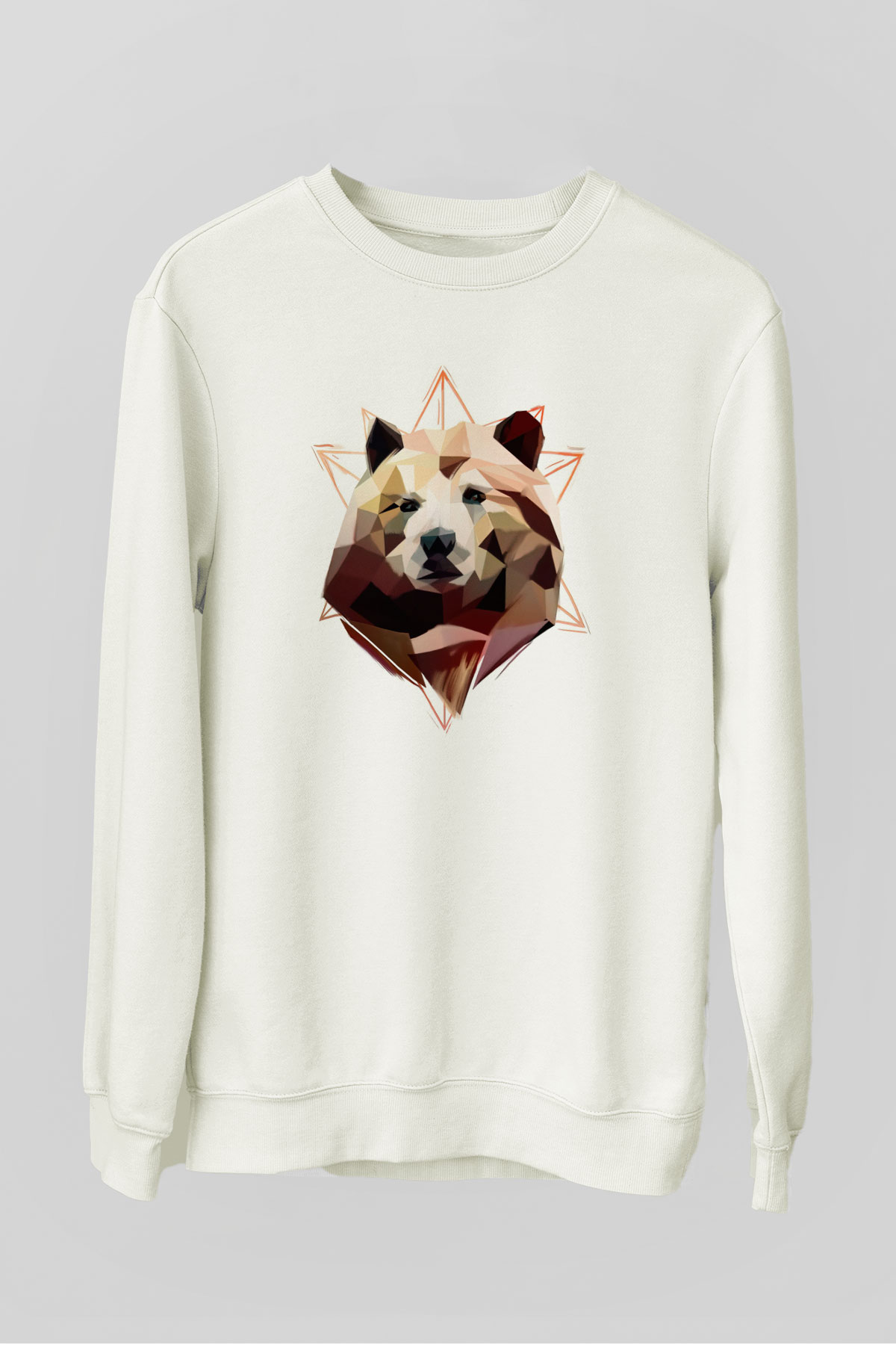 Ayı Beyaz Unisex Sweatshirt