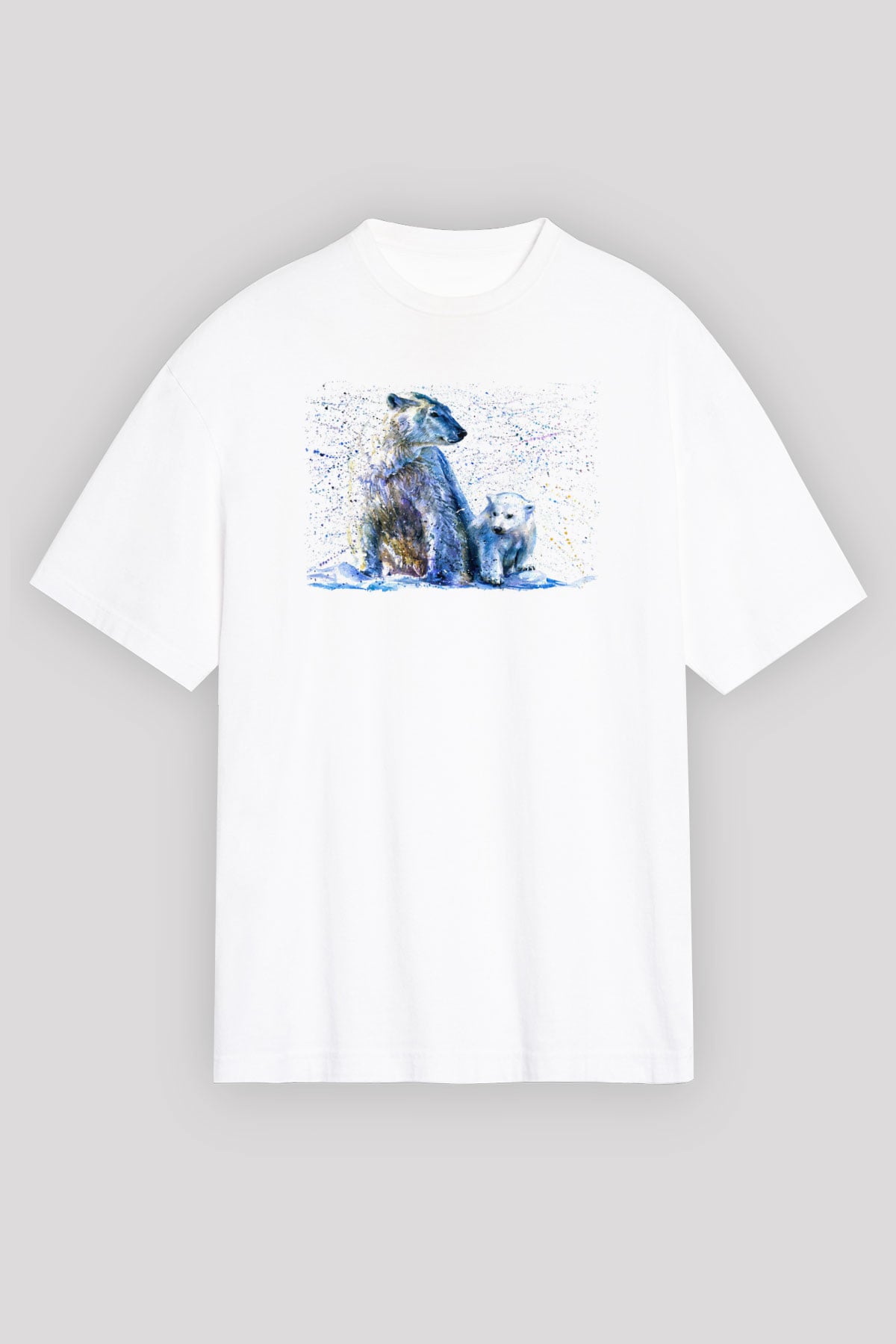 Ayı Beyaz Unisex Tişört T-Shirt - TişörtFabrikası