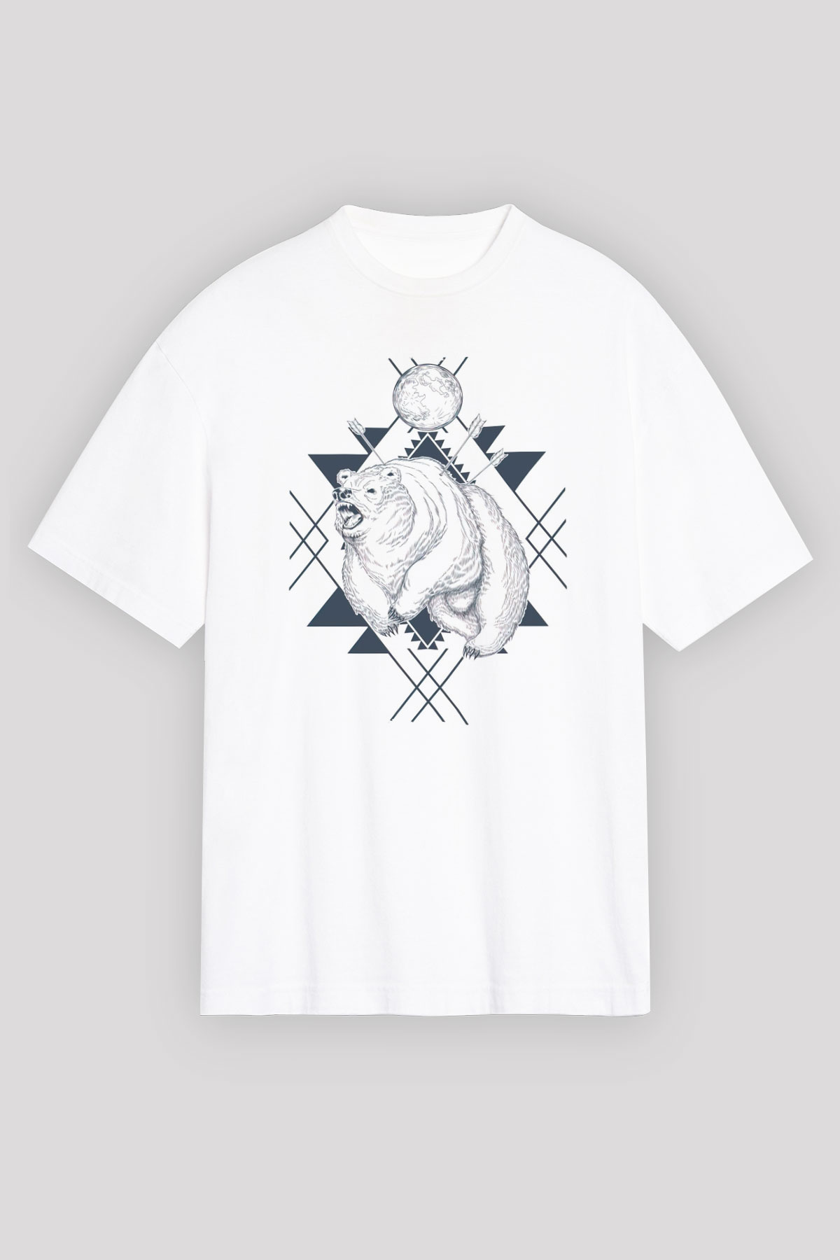 Ayı Beyaz Unisex Tişört T-Shirt - TişörtFabrikası