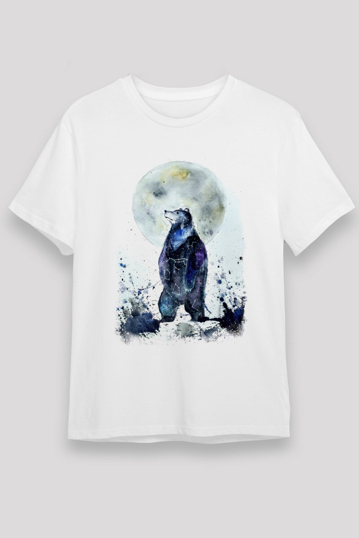 Ayı Beyaz Unisex Tişört T-Shirt - TişörtFabrikası