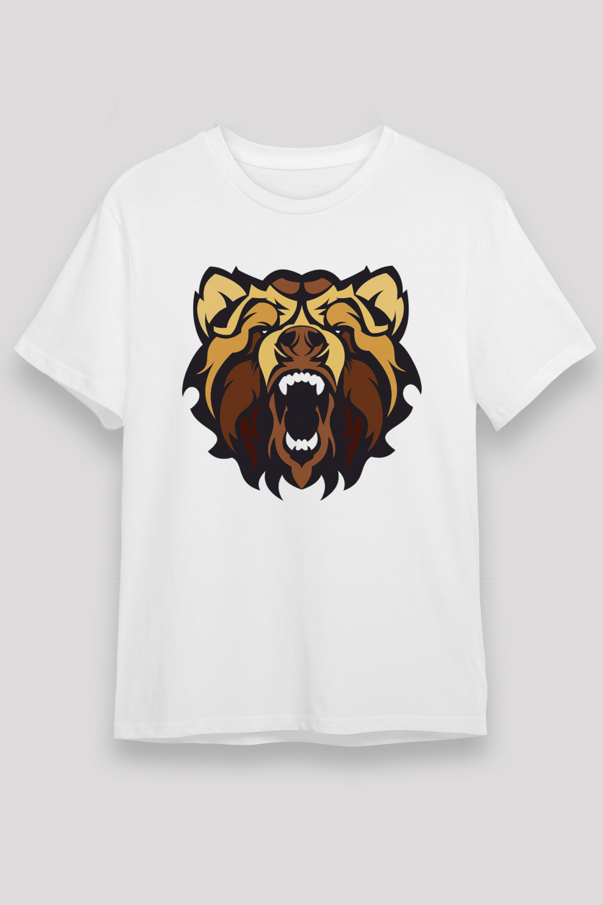 Ayı Beyaz Unisex Tişört T-Shirt - TişörtFabrikası