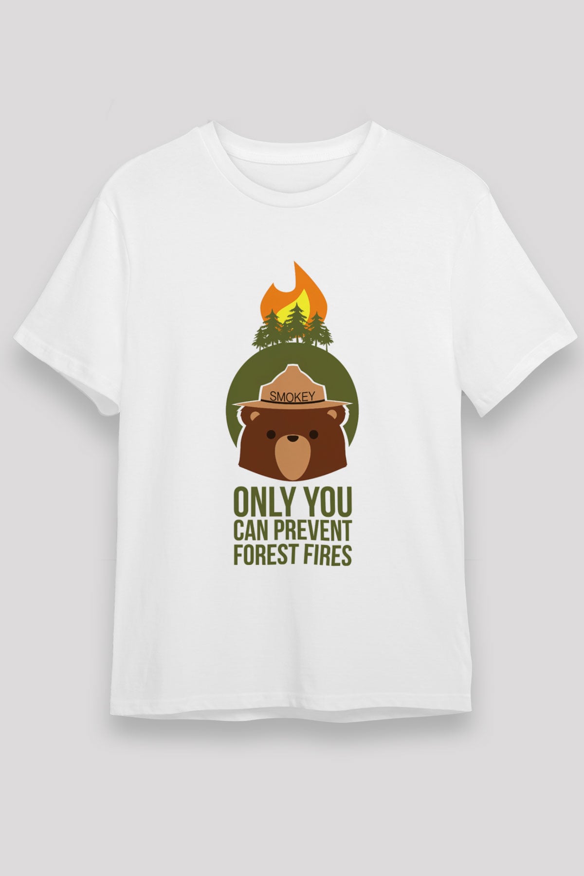 Ayı Beyaz Unisex Tişört T-Shirt - TişörtFabrikası
