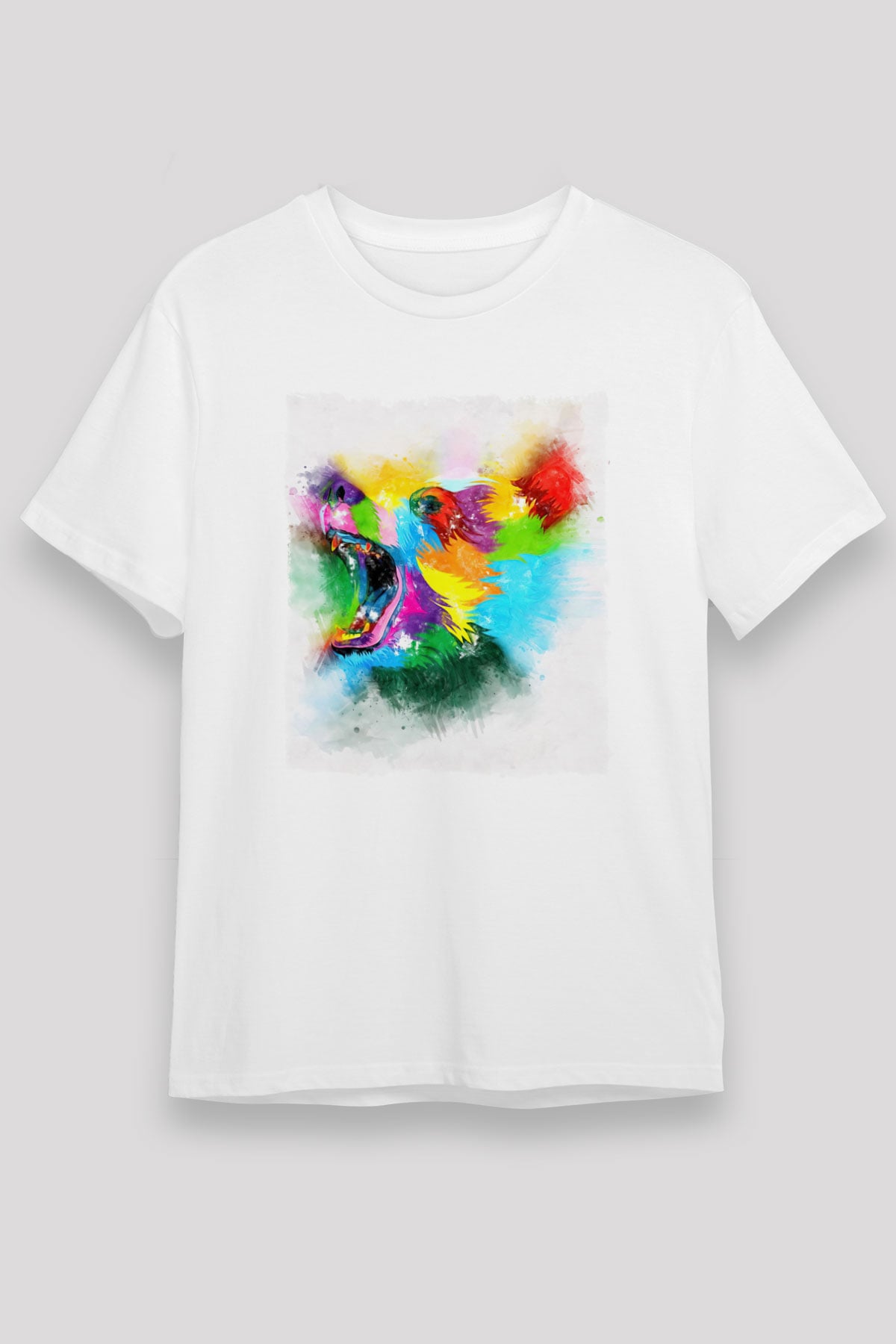 Ayı Beyaz Unisex Tişört T-Shirt - TişörtFabrikası