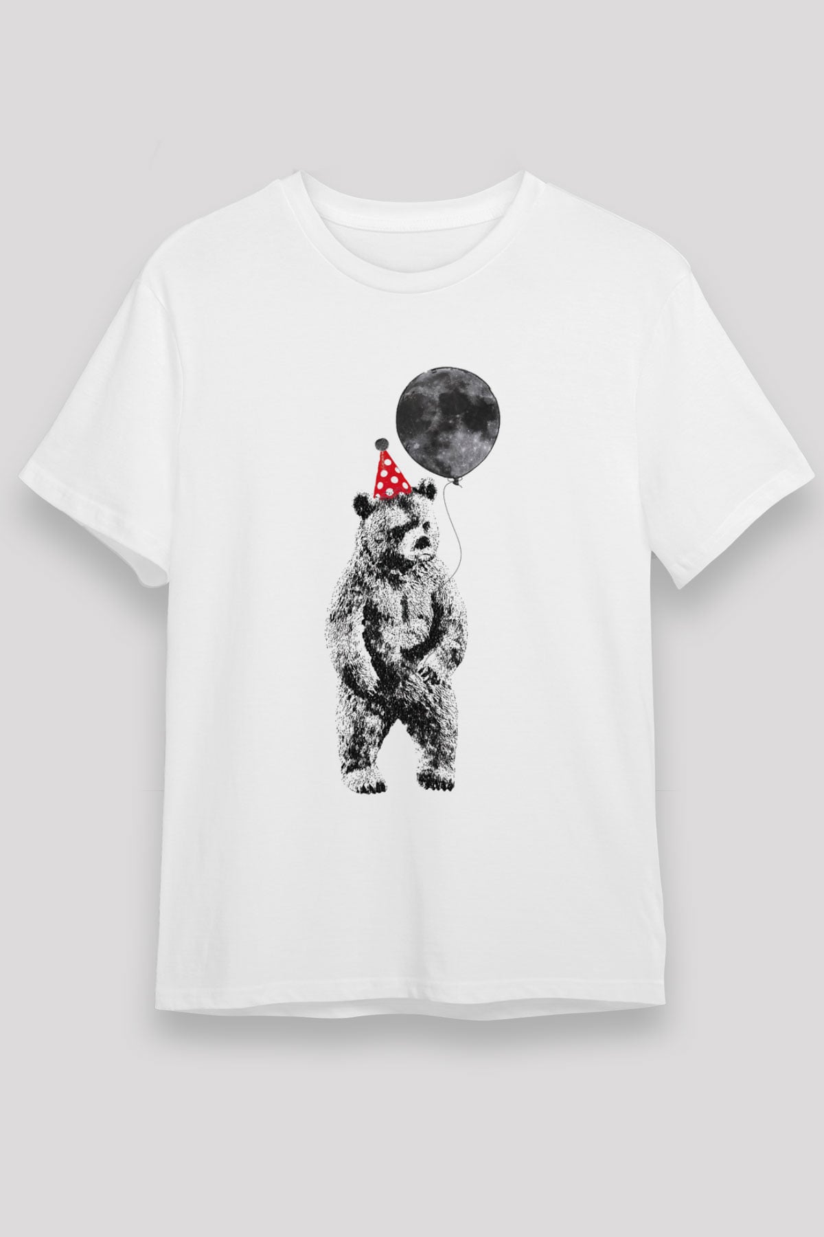 Ayı Beyaz Unisex Tişört T-Shirt - TişörtFabrikası