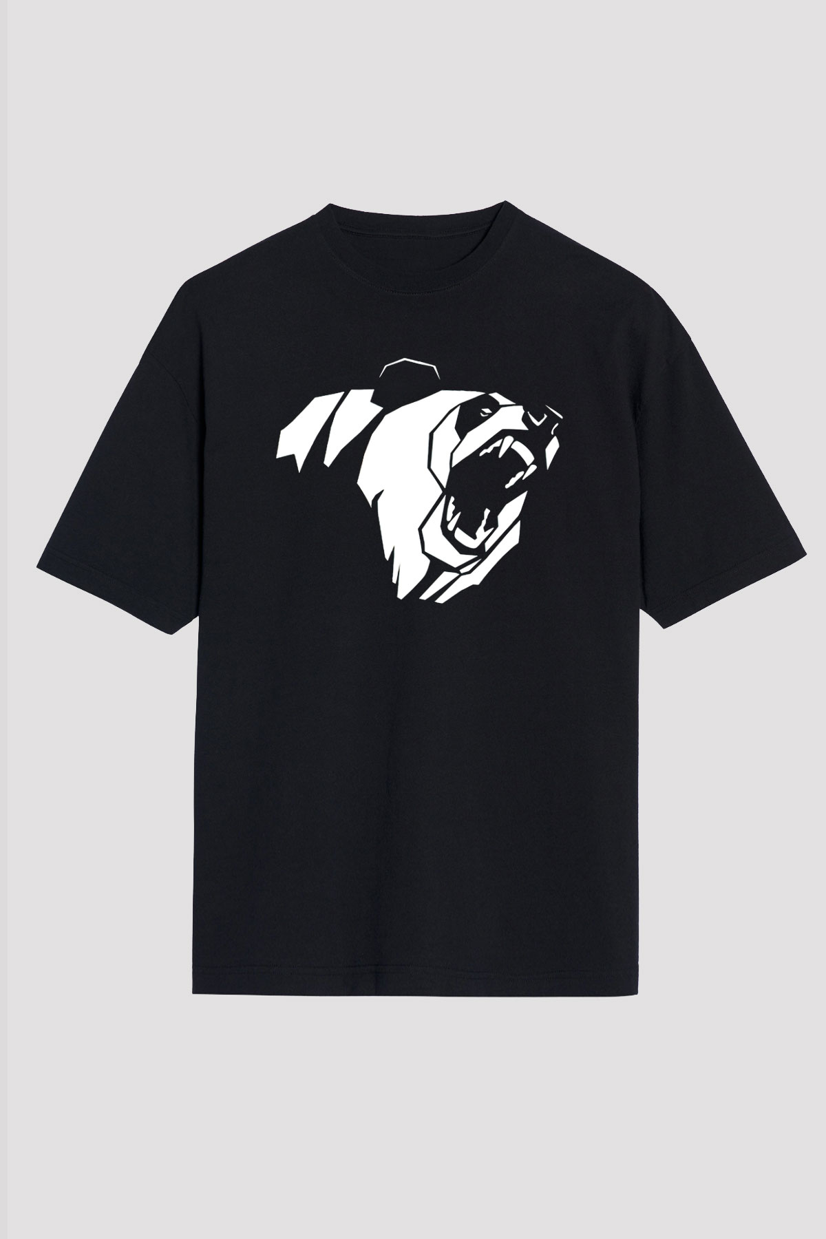 Ayı Siyah Unisex Oversize Tişört T-Shirt