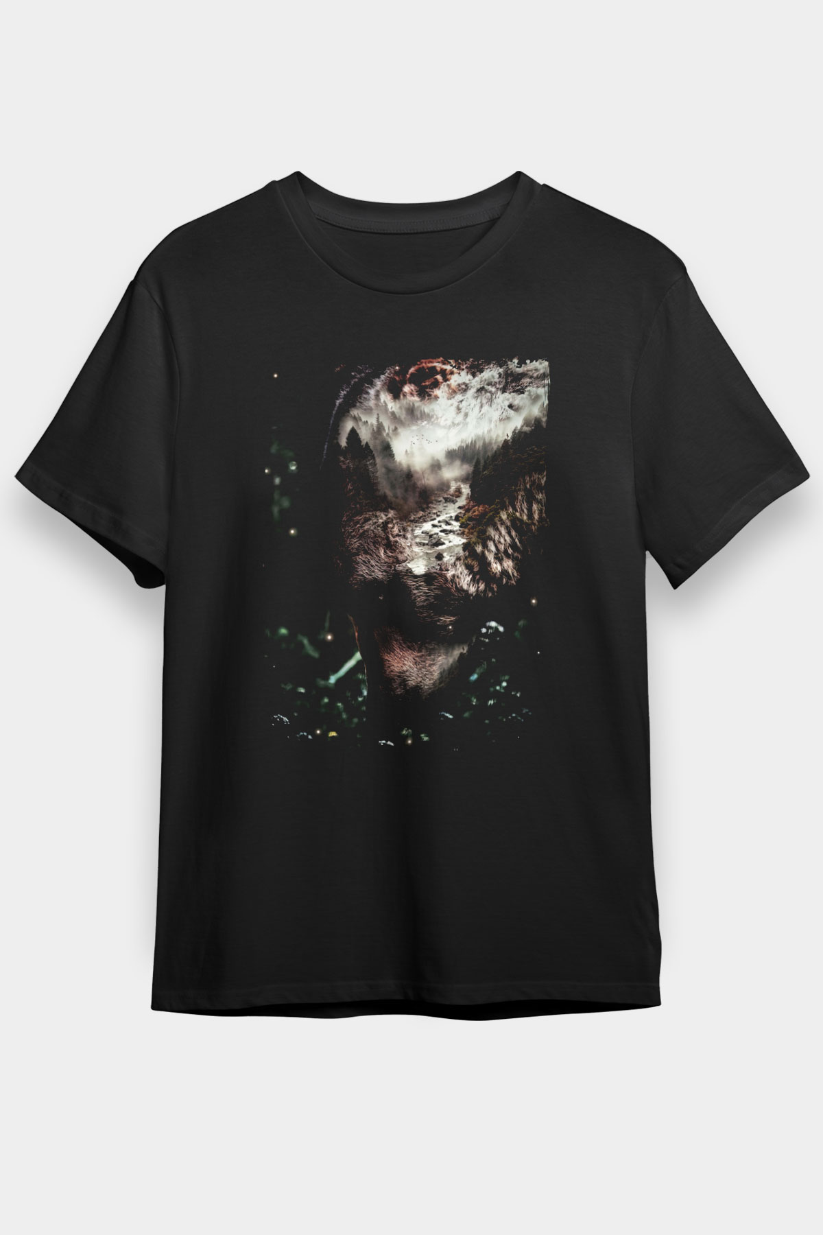 Ayı Siyah Unisex Tişört T-Shirt - TişörtFabrikası