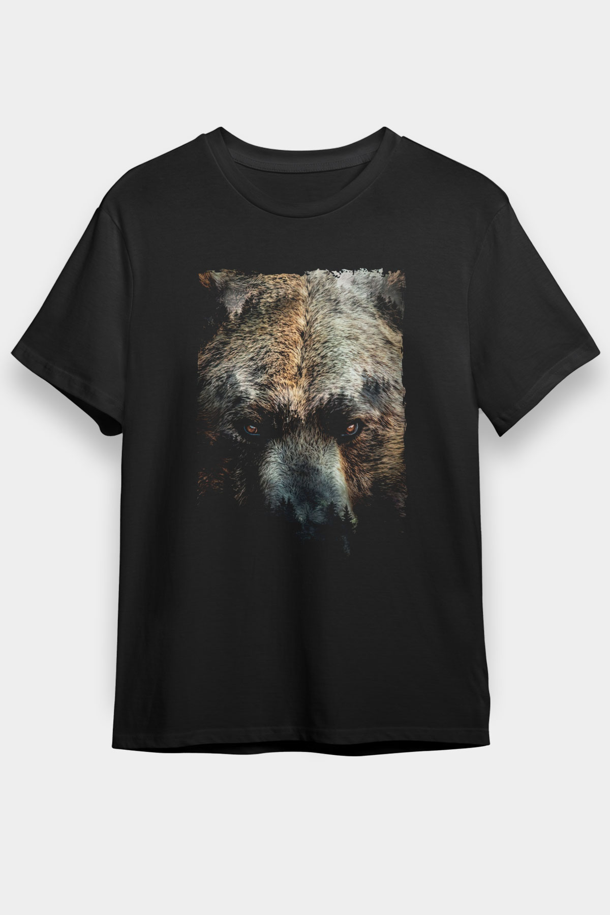 Ayı Siyah Unisex Tişört T-Shirt - TişörtFabrikası